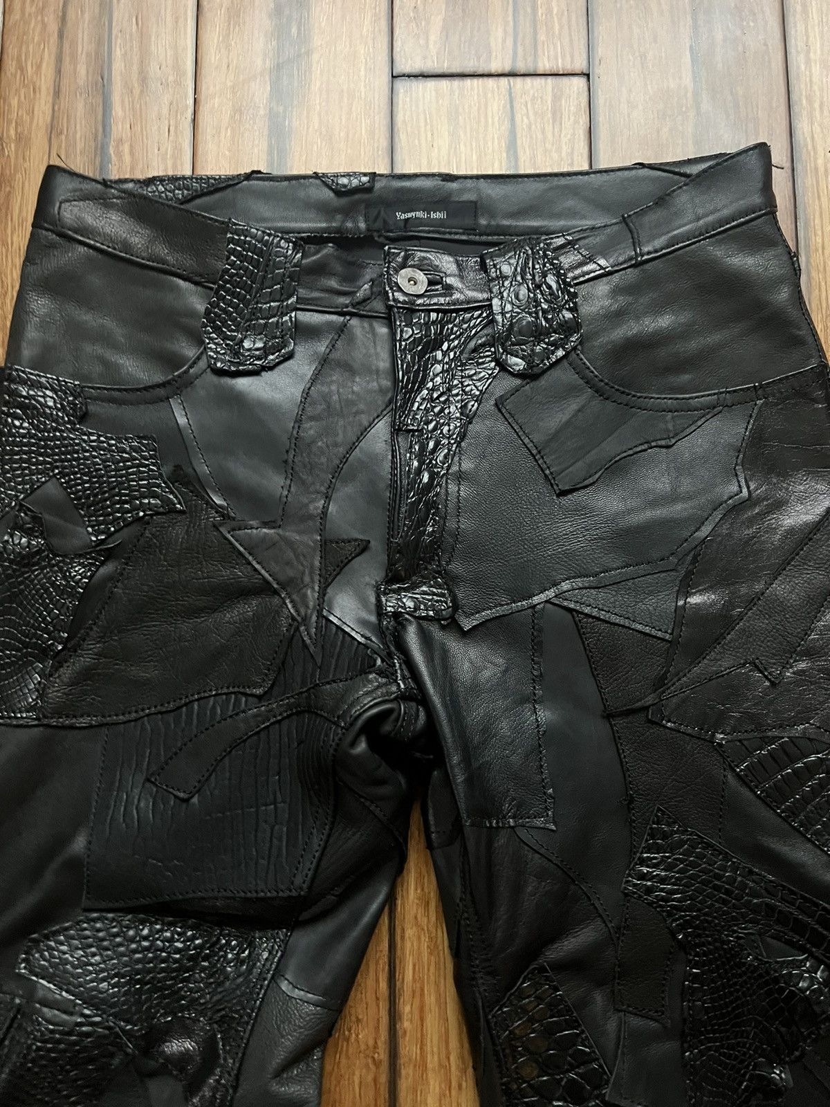 Yasuyuki Ishii Yasuyuki Ishii Leather Variation Patchwork Jeans Size US 34 / EU 50 - 8 Thumbnail