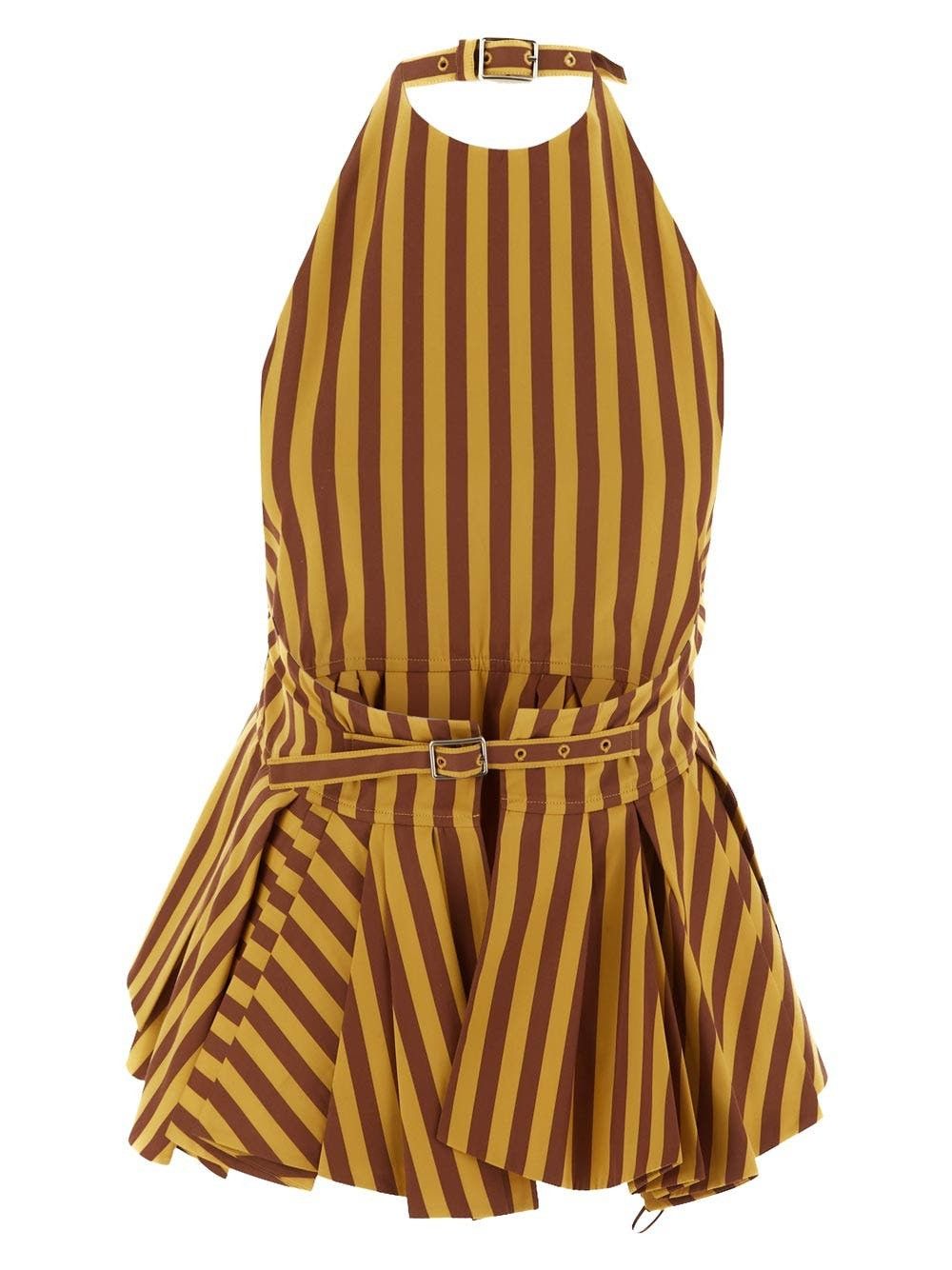 Jil Sander o1y1025 Blouse in Yellow/Brown Size XS / US 0-2 / IT 36-38 - 2 Thumbnail