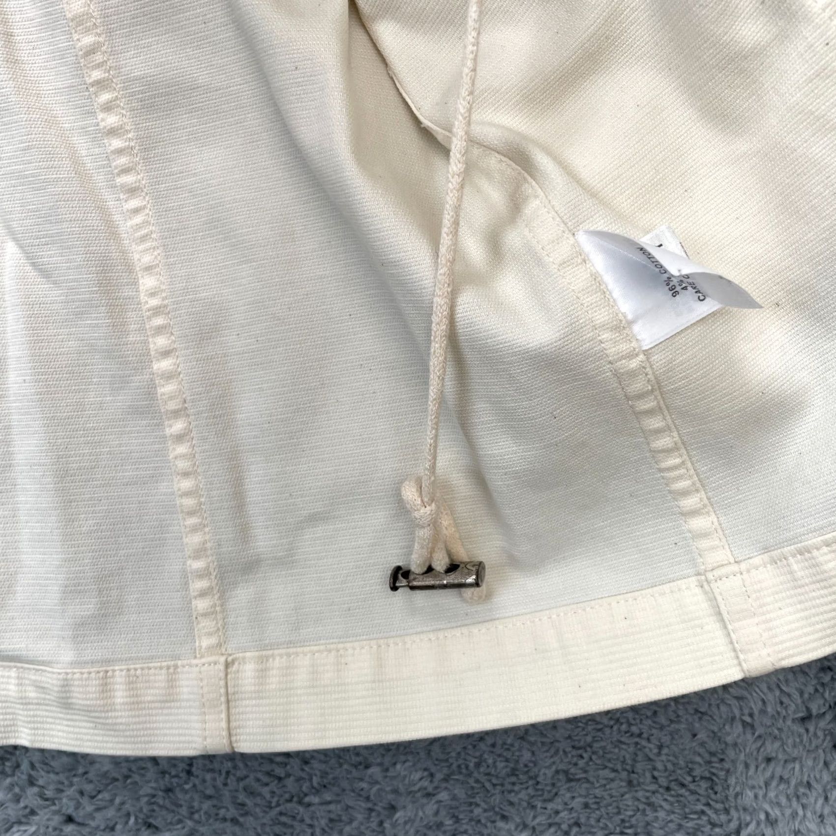 St. John St John Sport Jacket Womens XL Beige Canvas Cotton Pockets Button Front Jacket Size XL / US 12-14 / IT 48-50 - 7 Thumbnail