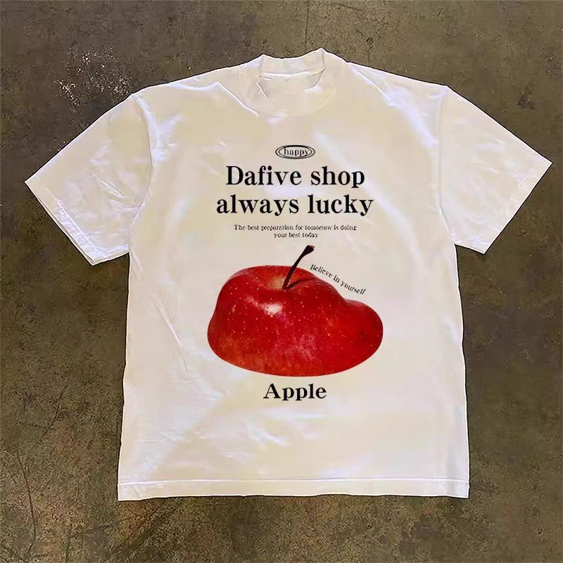 Vintage Casual retro apple print cotton t-shirt Size US M / EU 48-50 / 2 - 1 Thumbnail