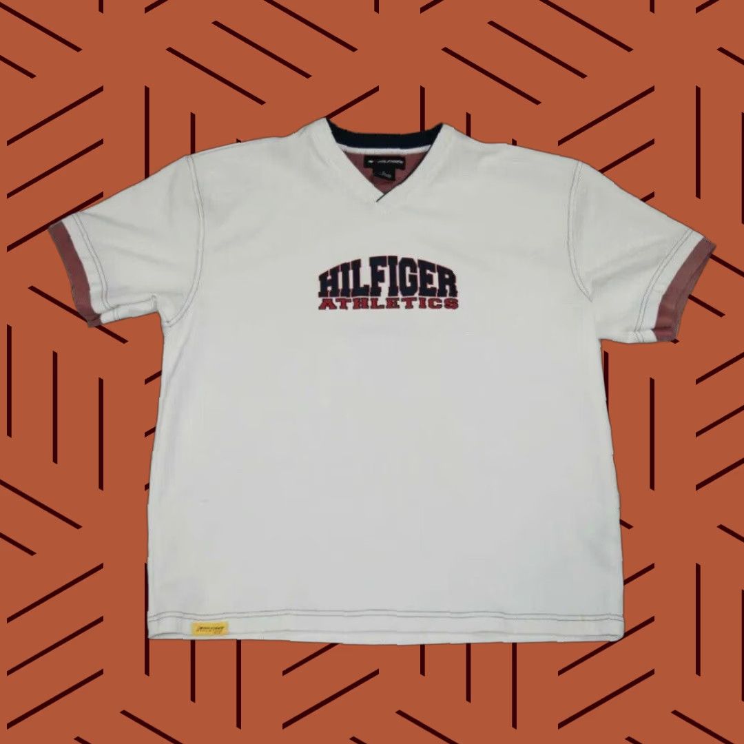 Tommy Hilfiger VINTAGE Tommy Hilfiger Athletic Jeans Mens Football Sports Jersey Size Large EUC Shirt Size US L / EU 52-54 / 3 - 1 Thumbnail