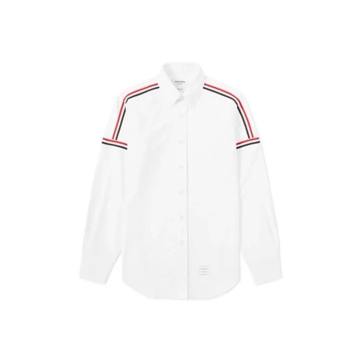 Thom Browne Thom Browne Logo Pattern Long Sleeve Shirt Size US XS / EU 42 / 0 - 1 Thumbnail