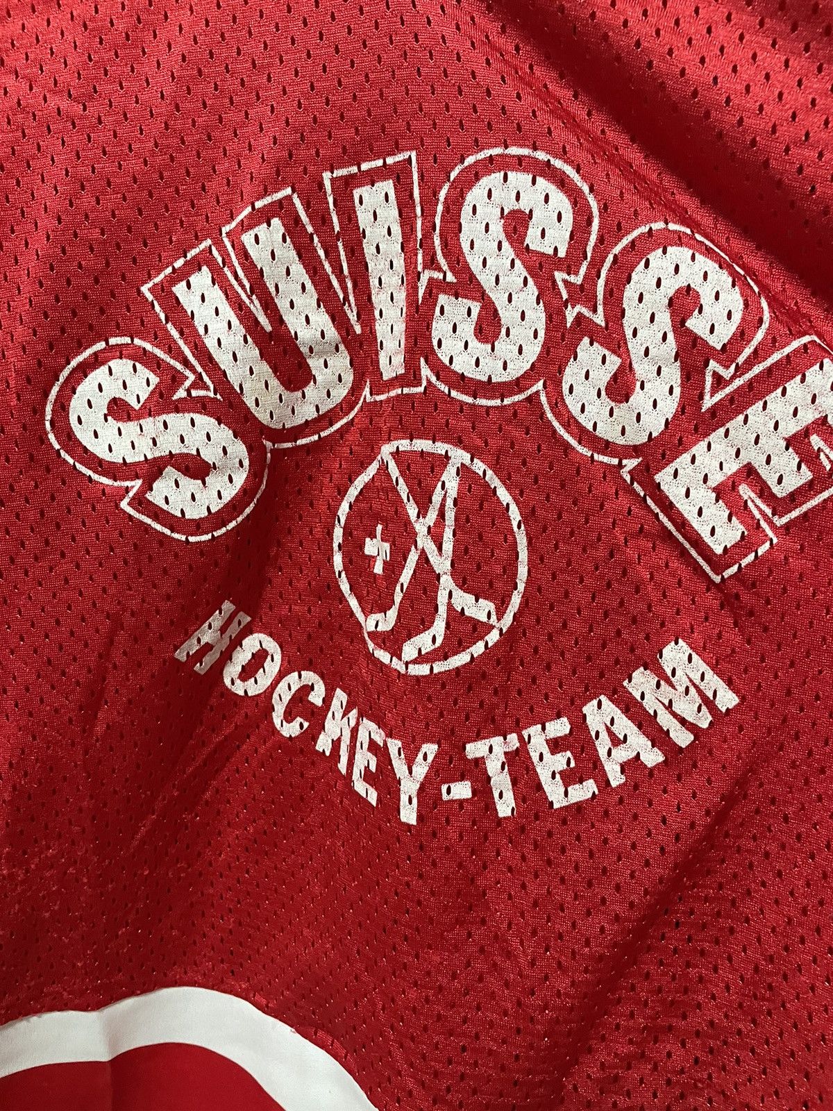 NHL Vintage Suisse Hockey Team Jersey Red Made in Italy Size US M / EU 48-50 / 2 - 6 Thumbnail