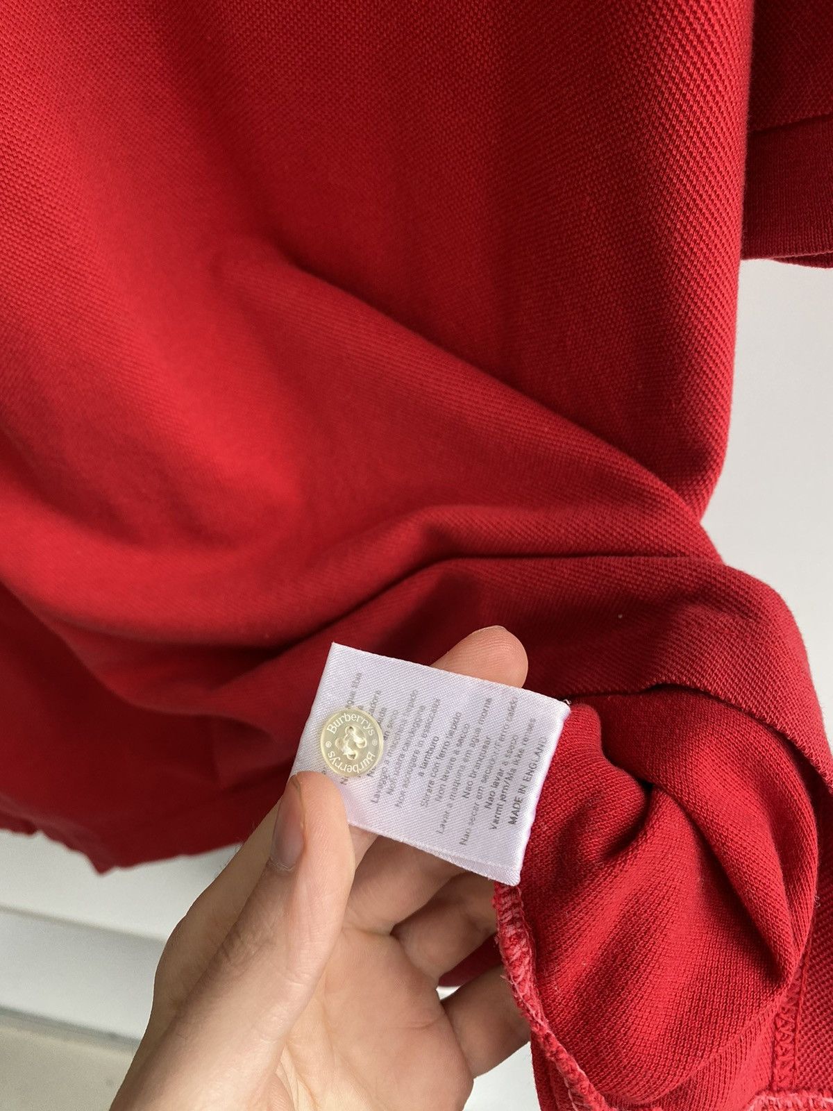 Burberry × Vintage Vintage Burberry Red Luxury Polo T-Shirt Size US L / EU 52-54 / 3 - 10 Thumbnail