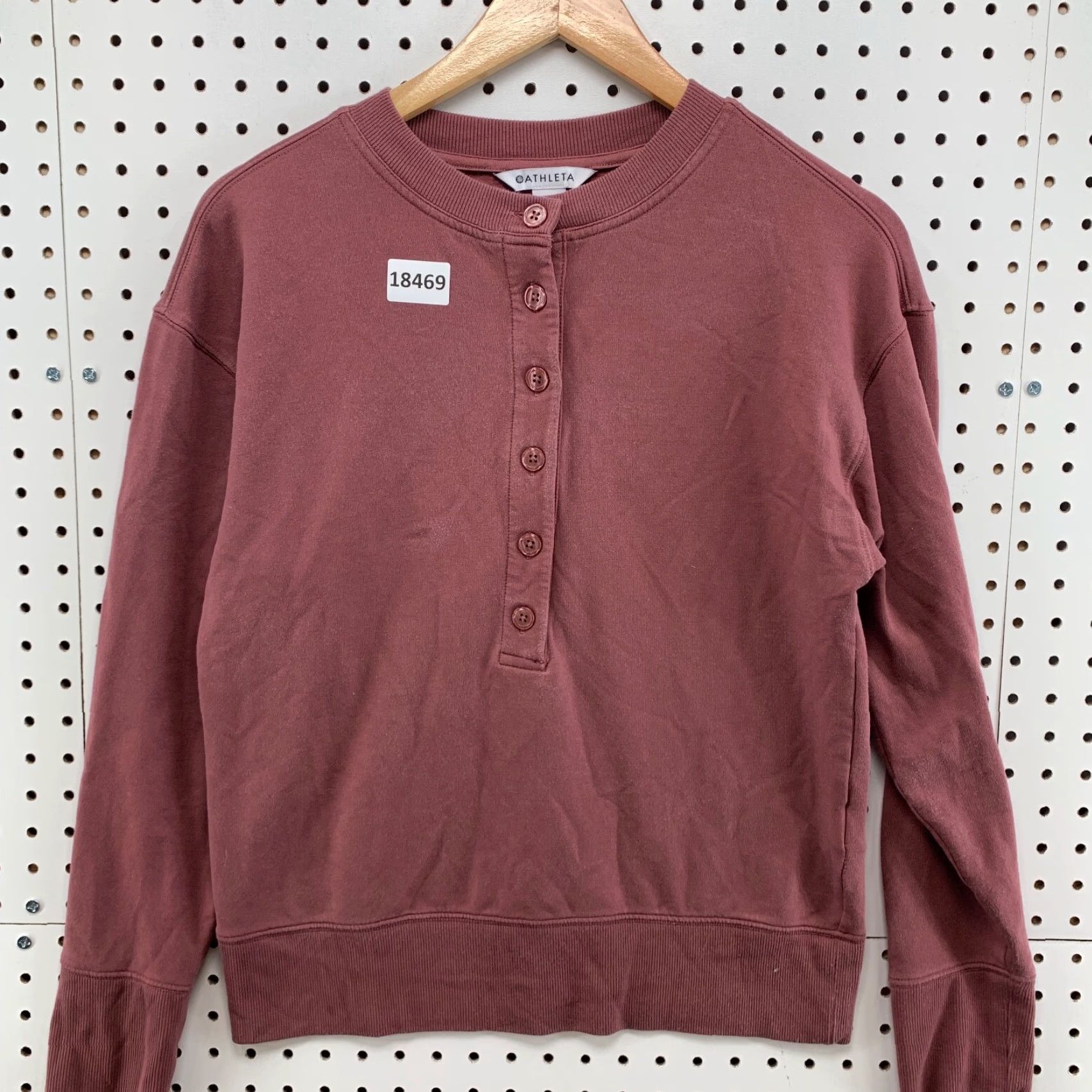 Athleta VINTAGE Athleta Sweatshirt Shirt Womens 2XS Red Long Sleeve Henley Pullover Button 19X24 Womens Size XXS / US 00 / IT 34 - 6 Thumbnail
