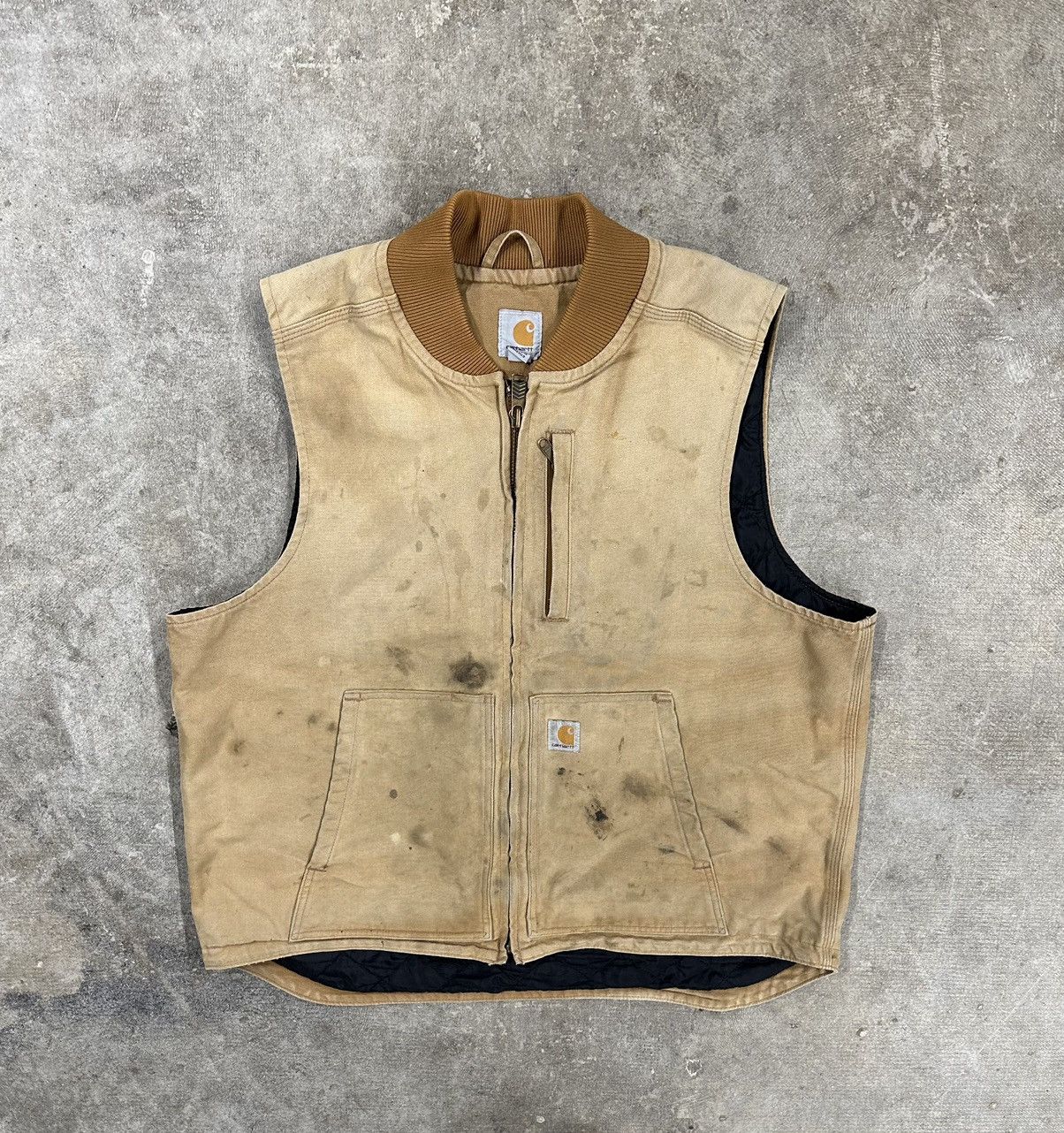 Carhartt Crazy Y2K Carhartt Tan Brown Workwear 3M Thinsulate Vest Size US XL / EU 56 / 4 - 1 Thumbnail