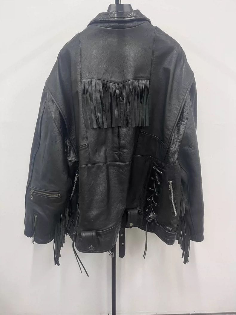 Balenciaga Balenciaga Black Leather Fringe Jacket-2505 Size US L / EU 52-54 / 3 - 2 Thumbnail