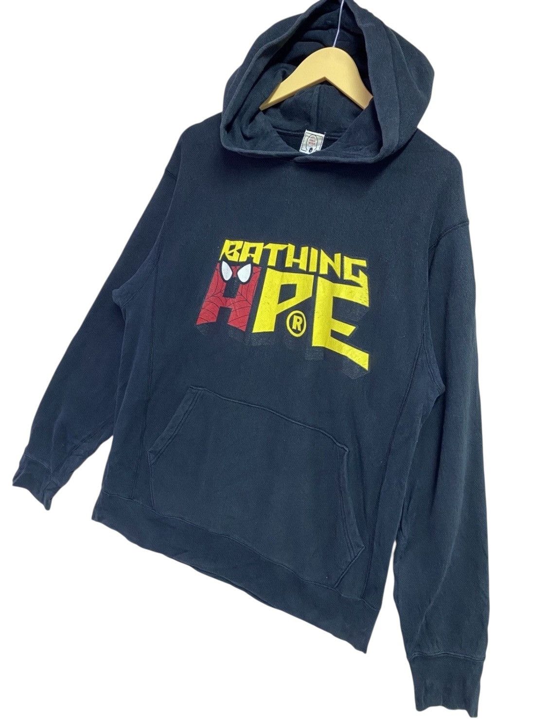 Bape A Bathing Ape (BAPE) x Spider-Man Logo Hoodie Black Size US M / EU 48-50 / 2 - 3 Thumbnail