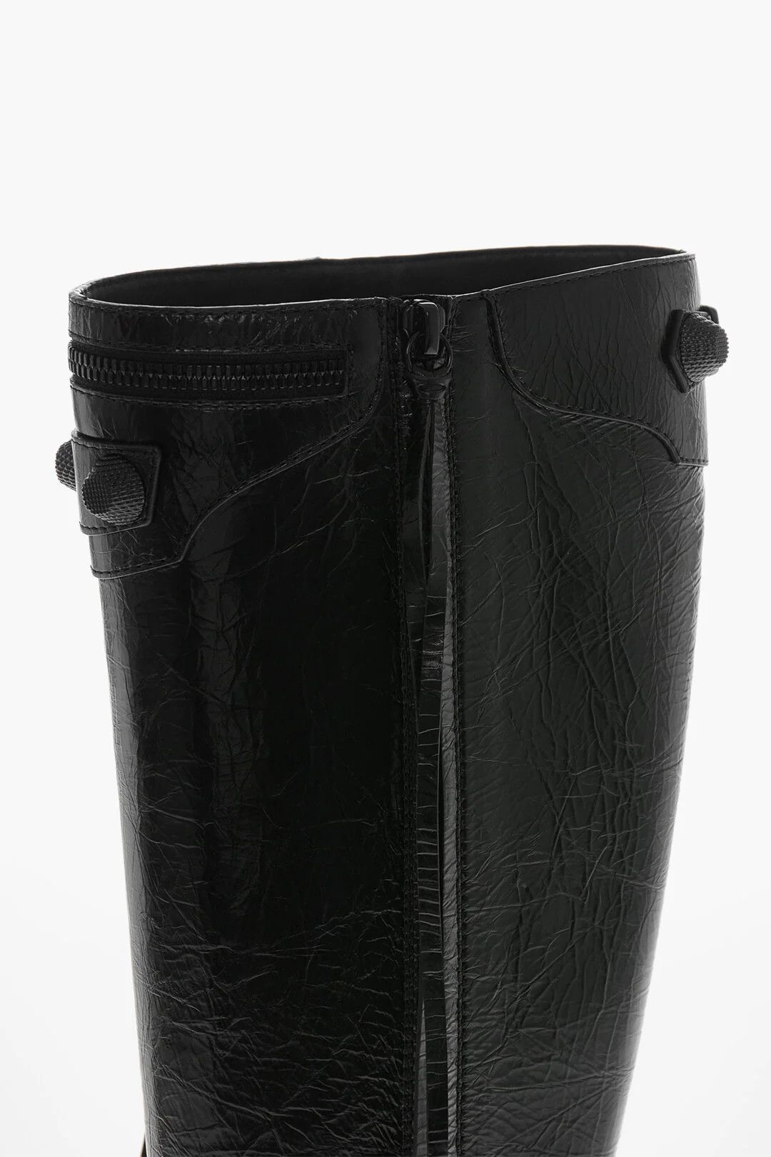 Balenciaga og1mm0326 Hammered Patent Leather Boots in Black Size US 8 / IT 38 - 5 Thumbnail