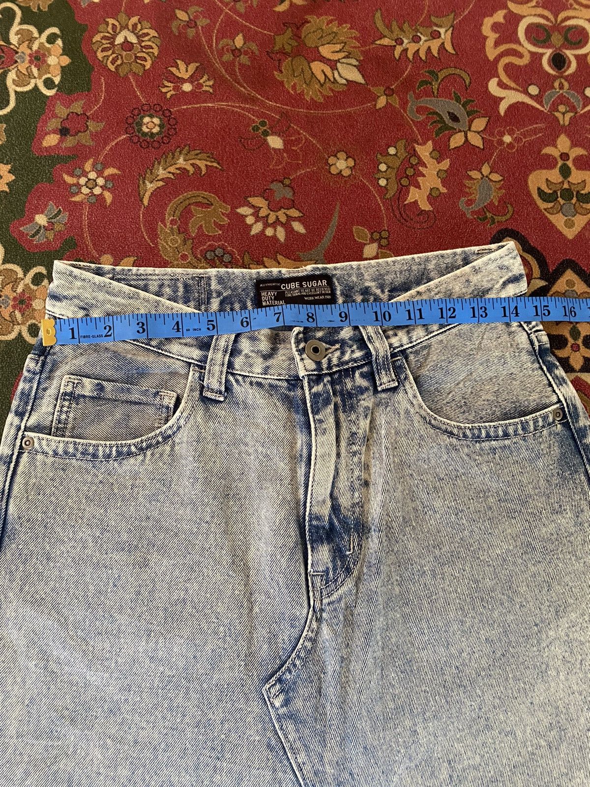 Japanese Brand × Vintage Vintage Cube Sugar Acid Wash Workwear Denim Pant Size US 29 - 13 Thumbnail