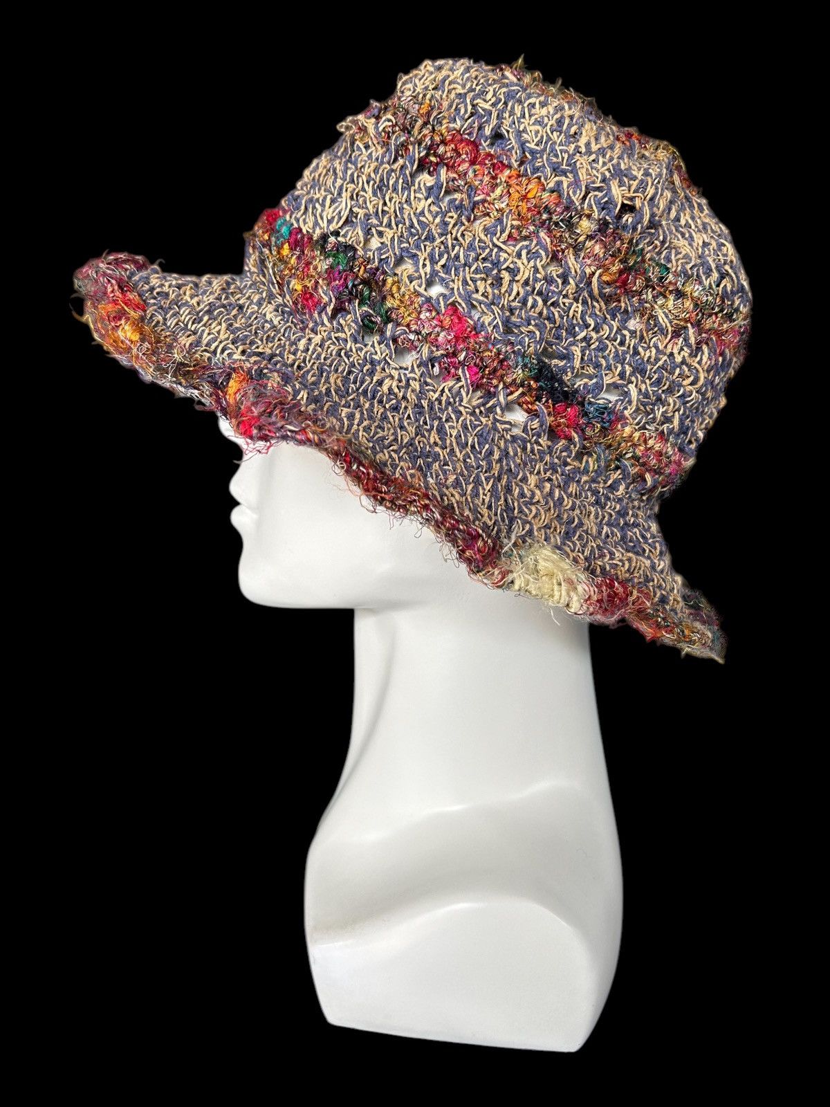 Japanese Brand × Kapital × Vintage TITICACA Crochet Knitted Custom Rare Bucket Hats ☠️☠️ Size ONE SIZE - 3 Thumbnail