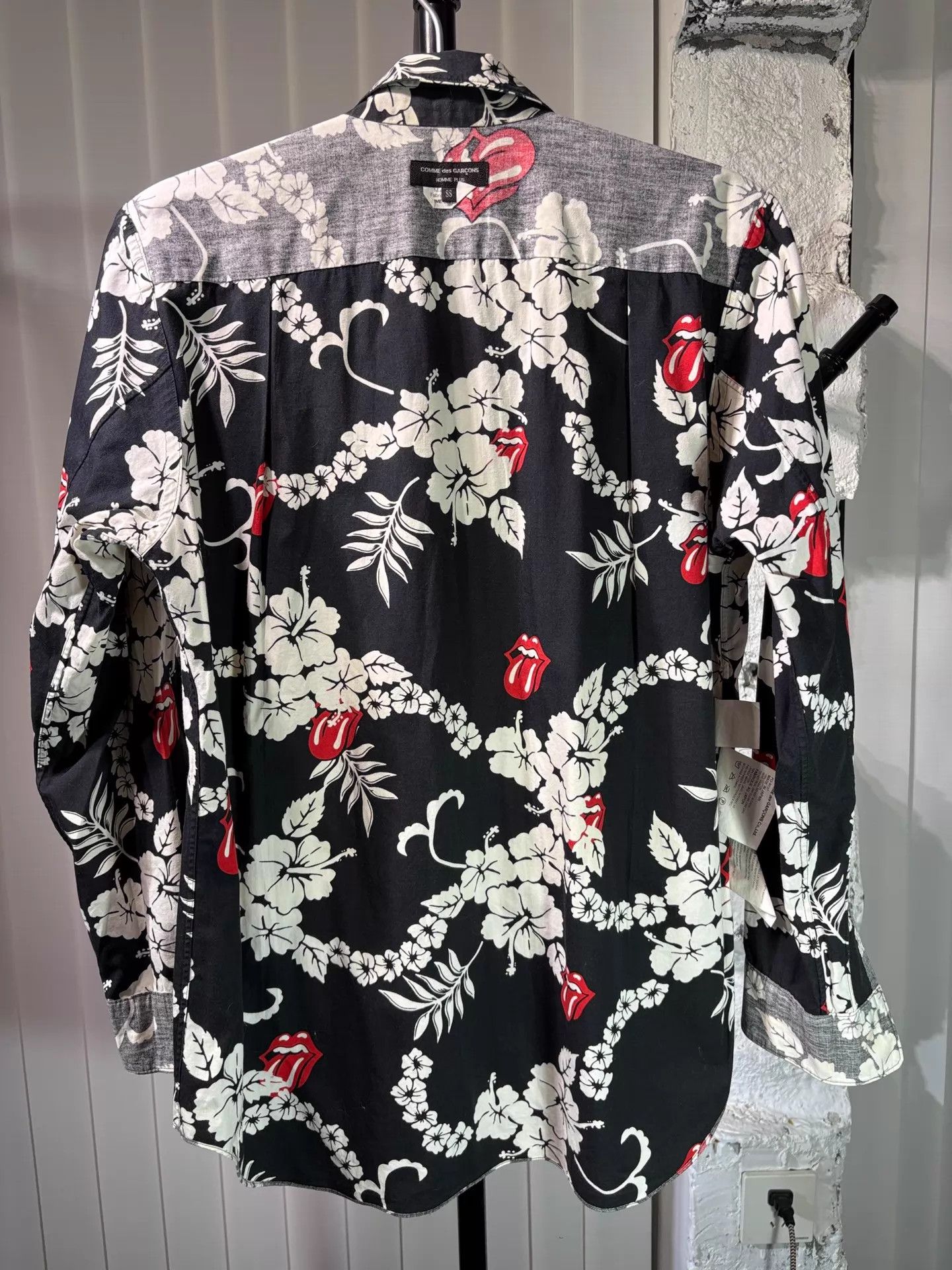 Comme des Garcons CDG Homme Plus 06ss Rolling Stone Black Plant Pattern Shirt Size US XXS / EU 40 - 4 Thumbnail