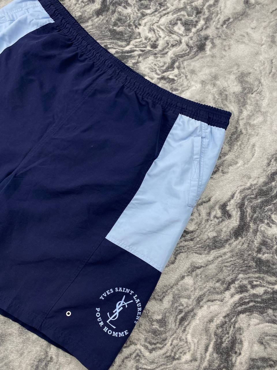 Yves Saint Laurent Vintage Yves Saint Laurent Nylon Shorts Swim Big Logo YSL Size US 36 / EU 52 - 2 Thumbnail