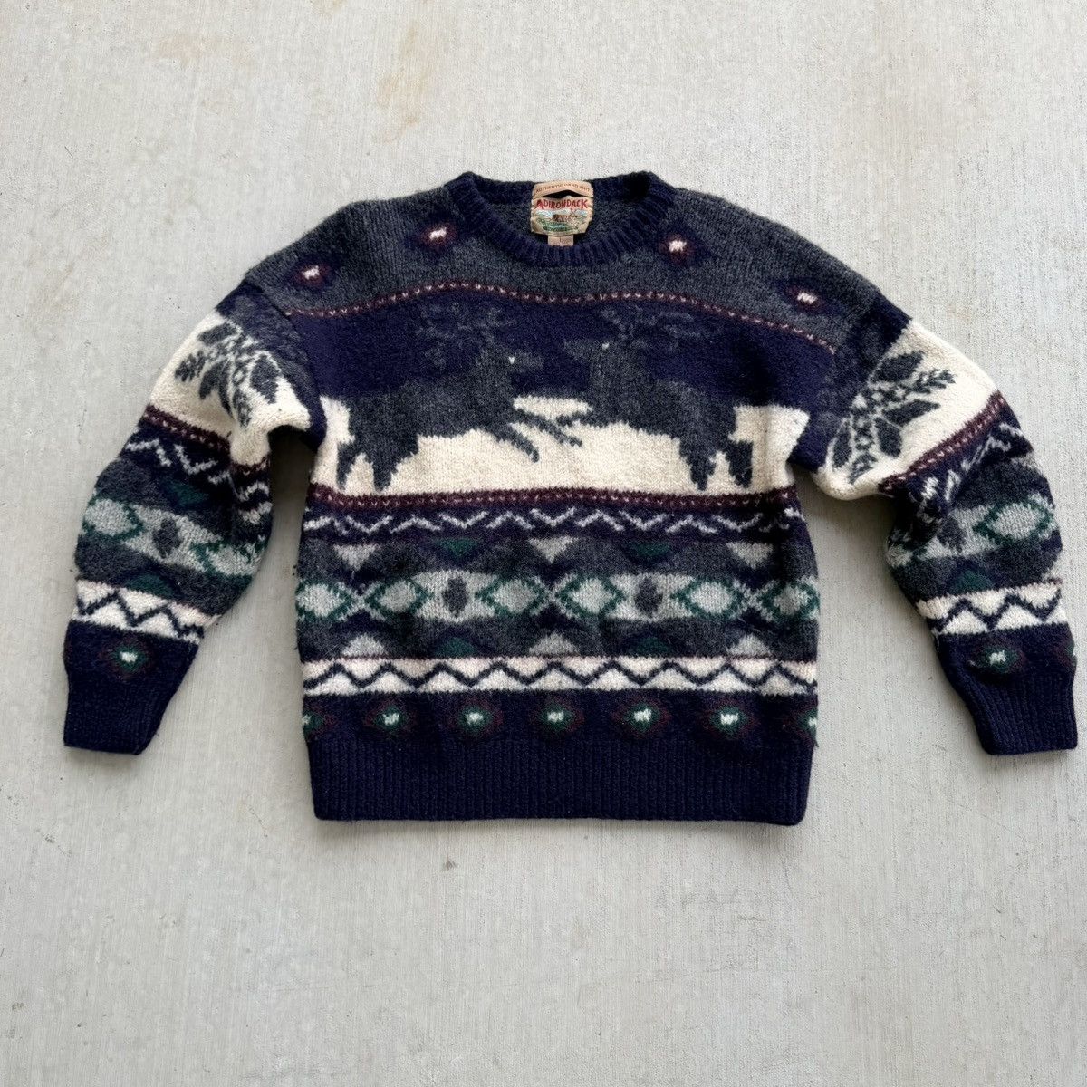 Vintage Vintage Adirondack Sweater Fair Isle 100% Wool Women’s Large Size L / US 10 / IT 46 - 1 Thumbnail