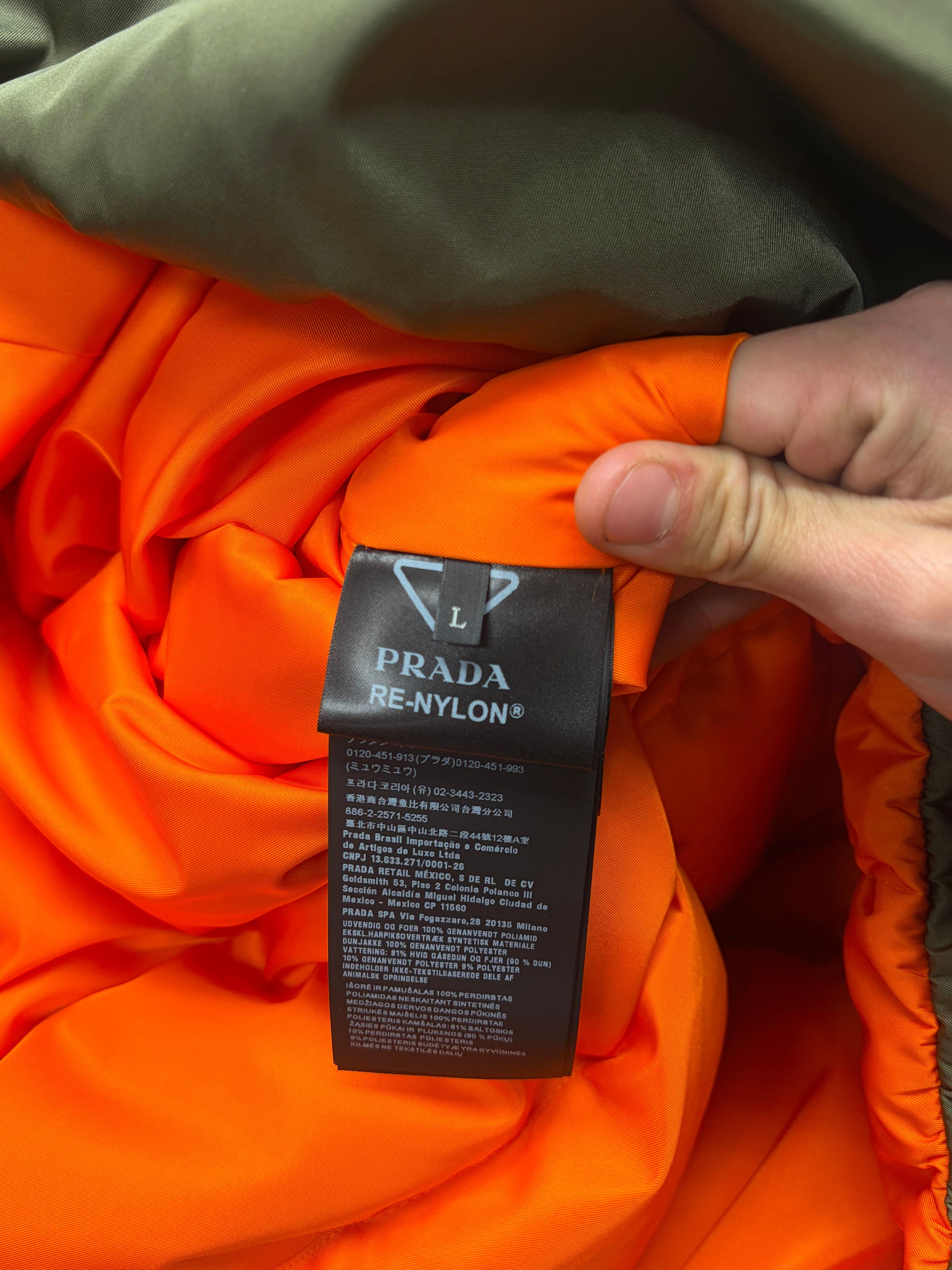 Prada Prada Military Green Re-Nylon Oversized Bomber Jacket Size US L / EU 52-54 / 3 - 4 Thumbnail