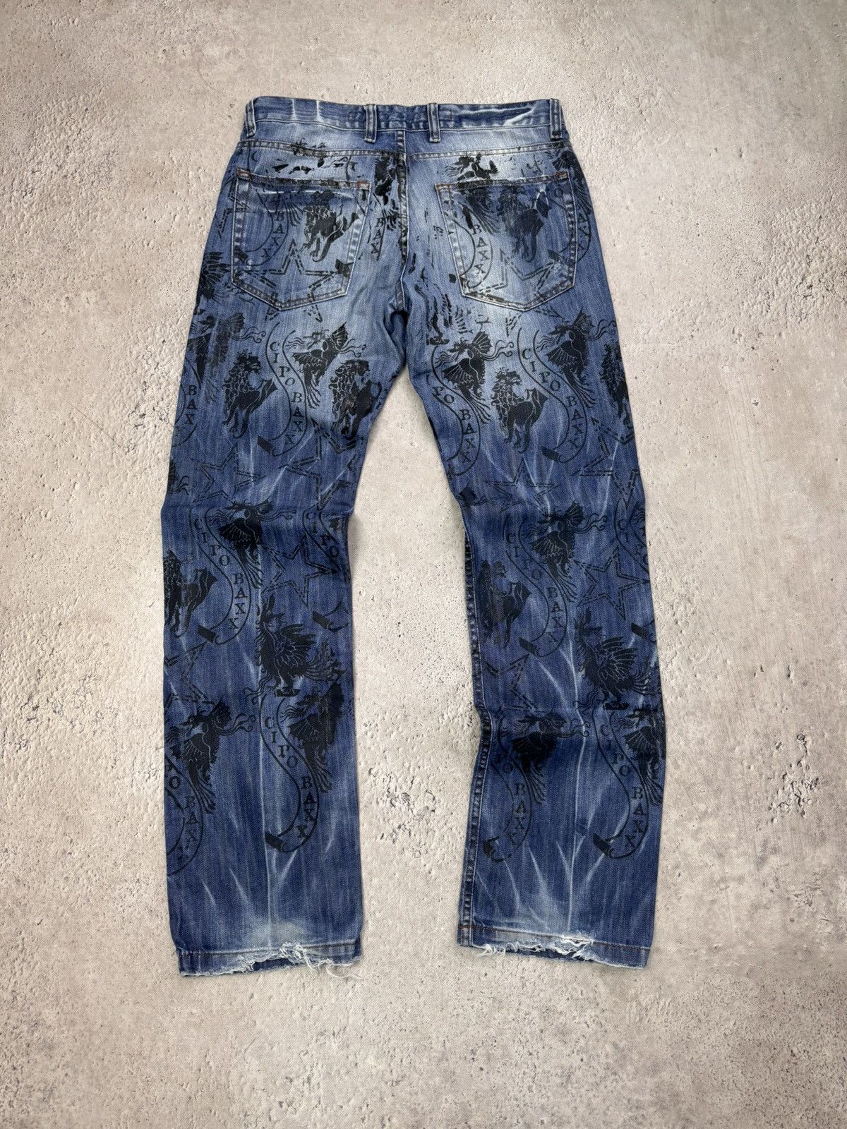 Designer × Ed Hardy Vintage Ed Hardy Style Rhinestones Skeleton Jeans Size US 32 / EU 48 - 8 Thumbnail