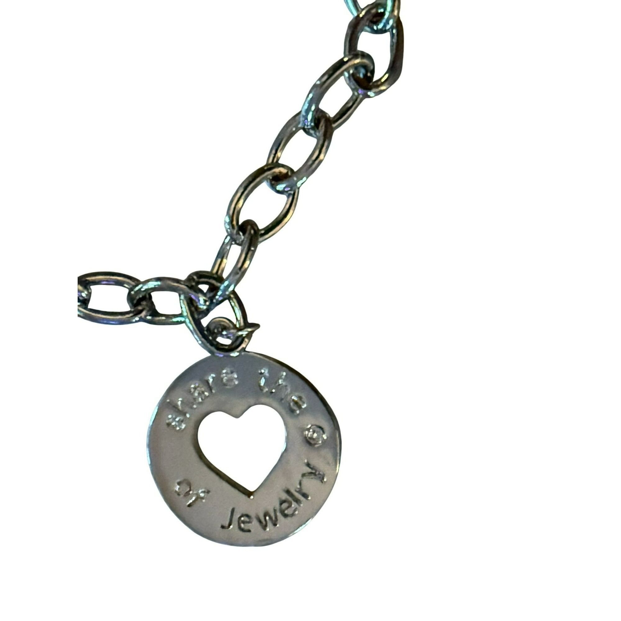 Other Silver Chain Bracelet With LS & Heart Charms Lobster Clasp C Size ONE SIZE - 3 Thumbnail