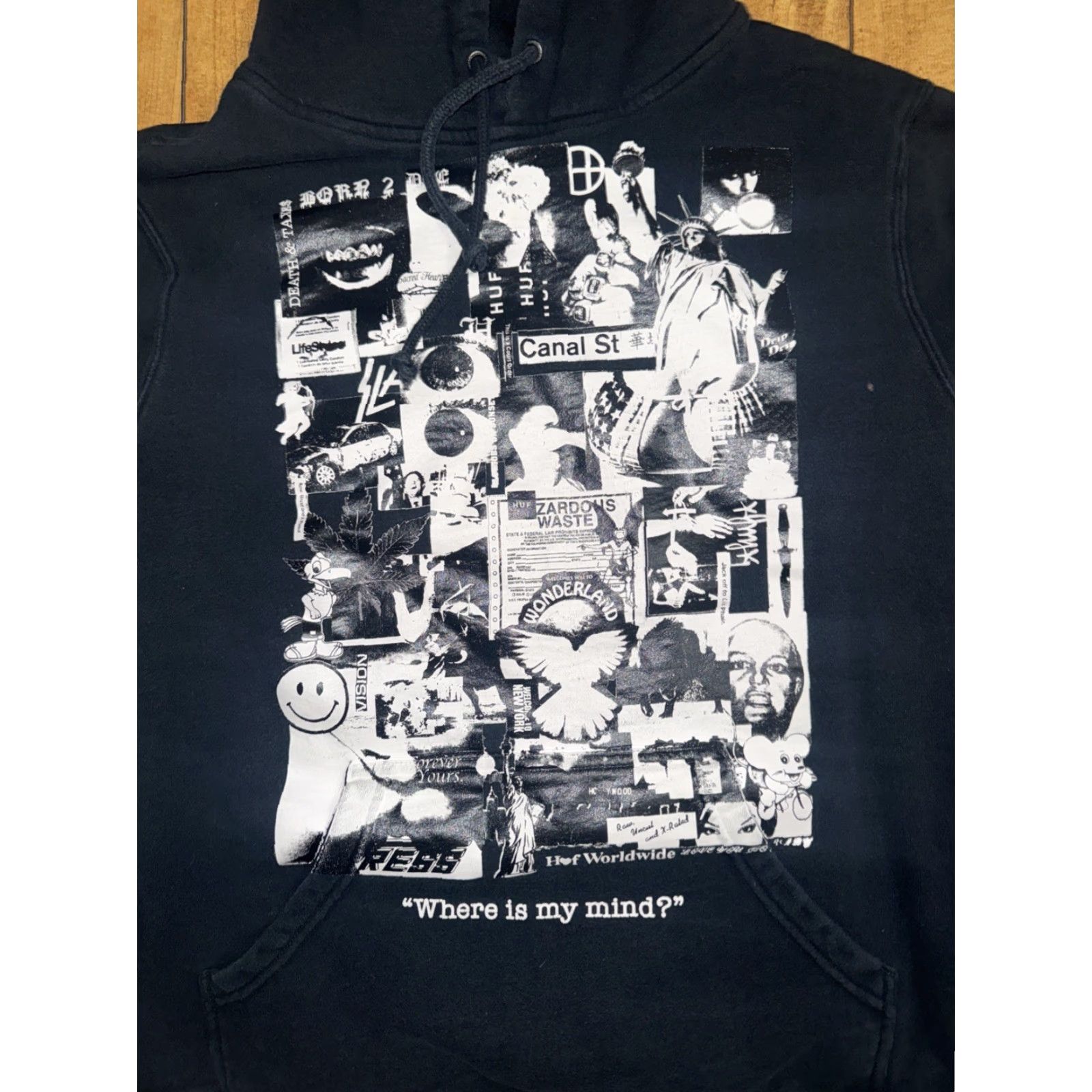 Huf HUF Graphic Collage Hoodie Men Medium Black Streetwear 19x25 Size US M / EU 48-50 / 2 - 2 Thumbnail