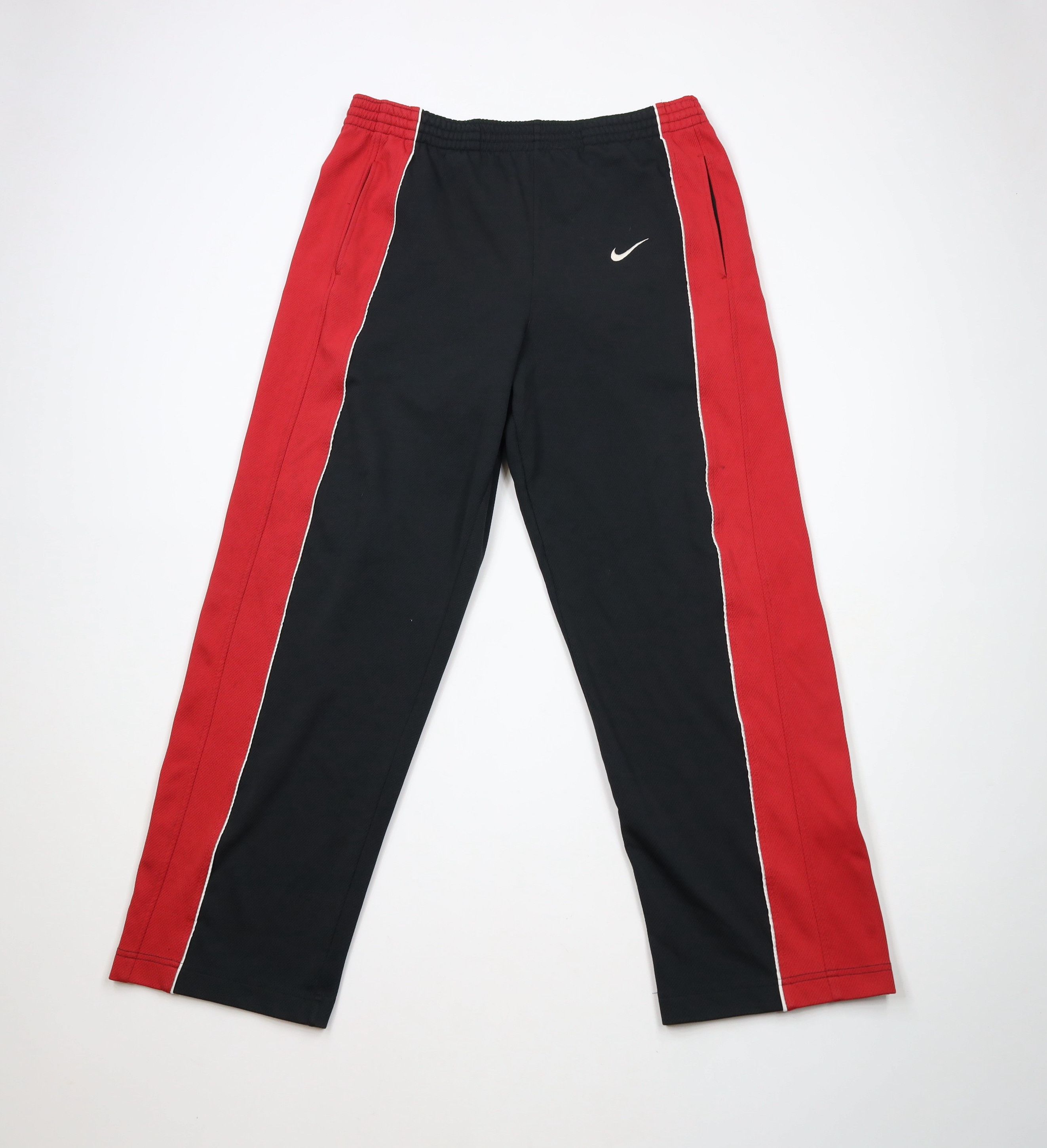 Nike × Vintage Vintage Nike Basketball Mini Swoosh Wide Leg Pants Black Size US 36 / EU 52 - 1 Thumbnail