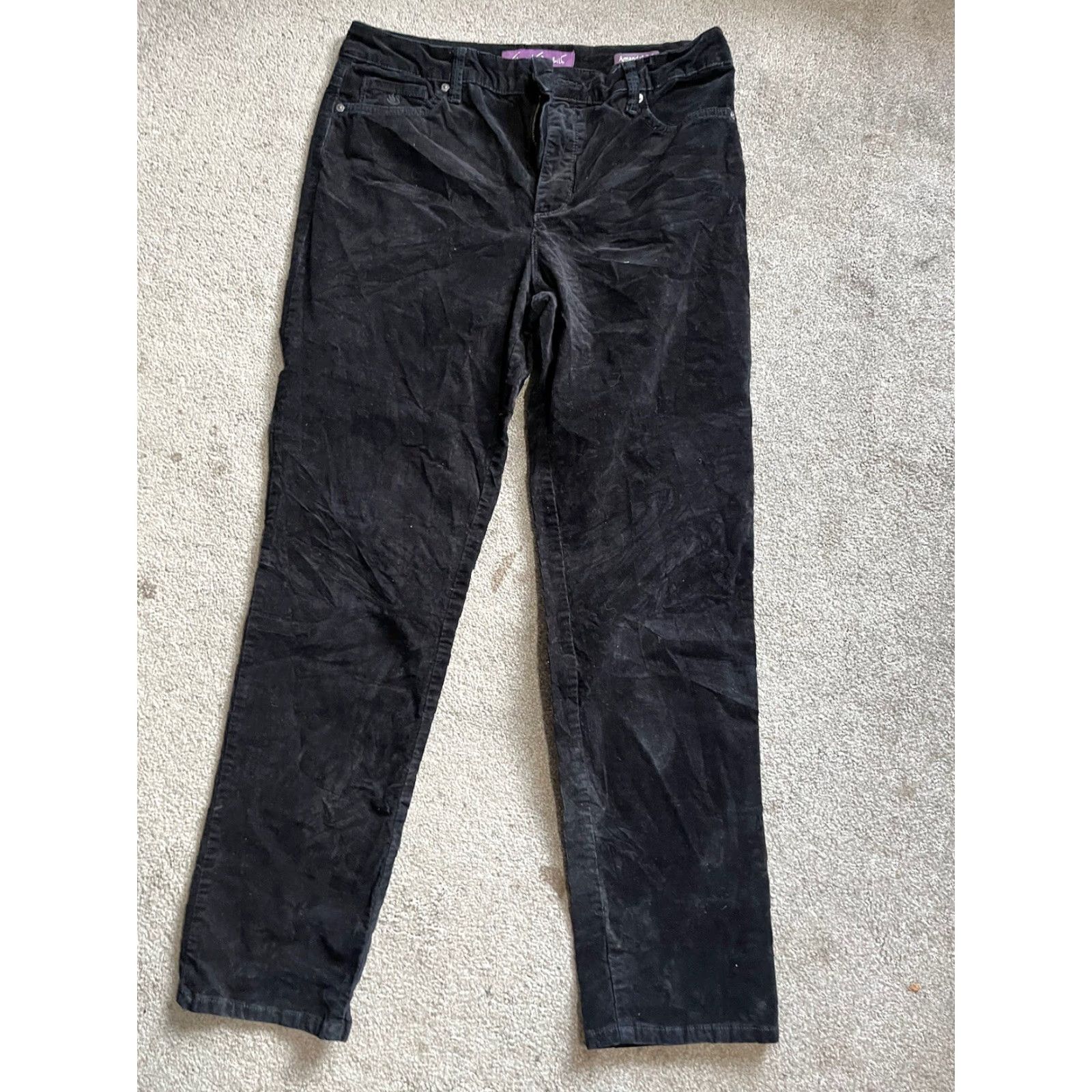 Gloria Vanderbilt VINTAGE Gloria Vanderbilt Amanda 2.0 Slim Leg Fit Velour Black Jeans Size 10 Solid Womens Jeans Slimming 90s Style Size 24" / US 00 / IT 34 - 2 Thumbnail