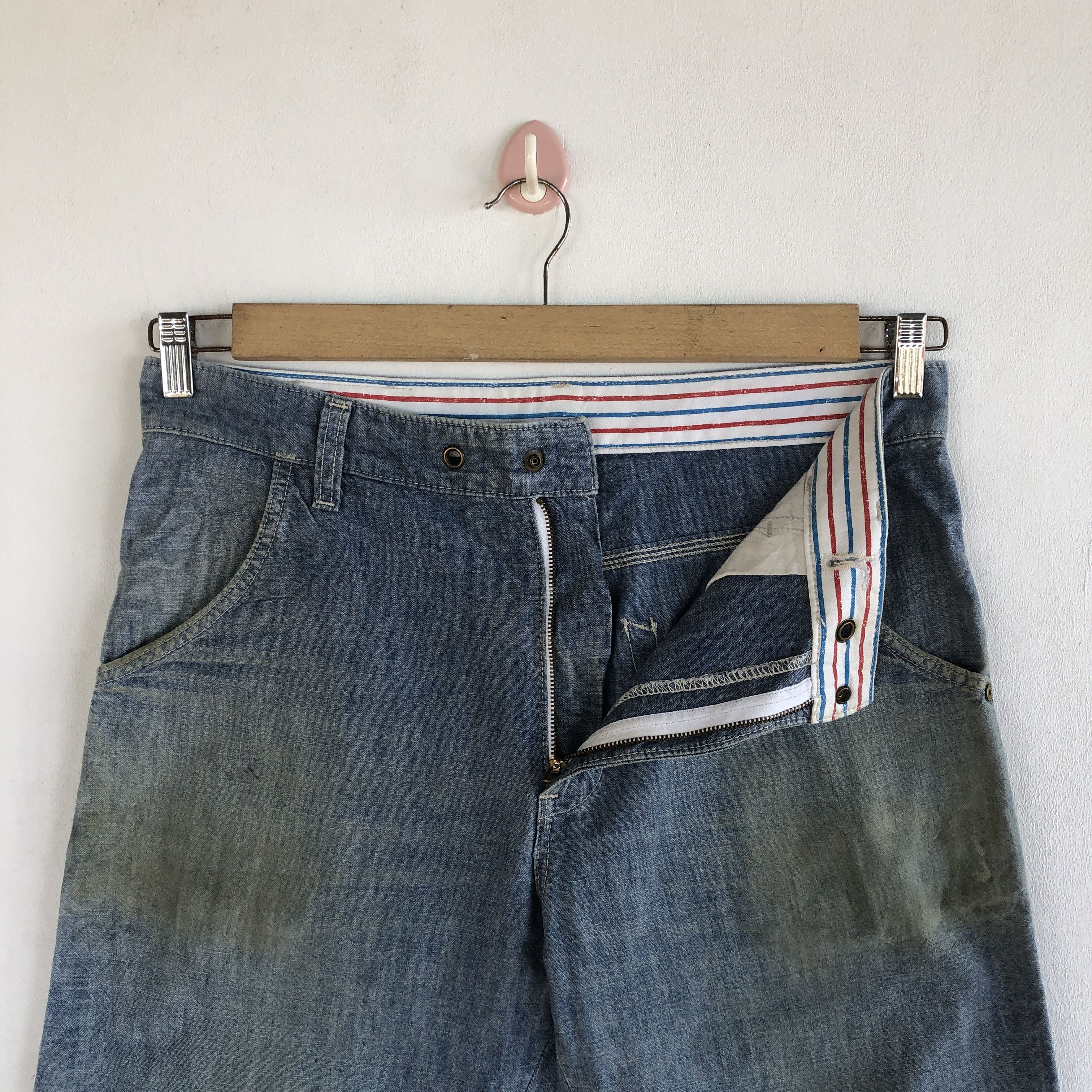 Edwin Vintage Edwin Dungaree Denim Japanese Dirty Jeans Pants Size US 34 / EU 50 - 7 Thumbnail