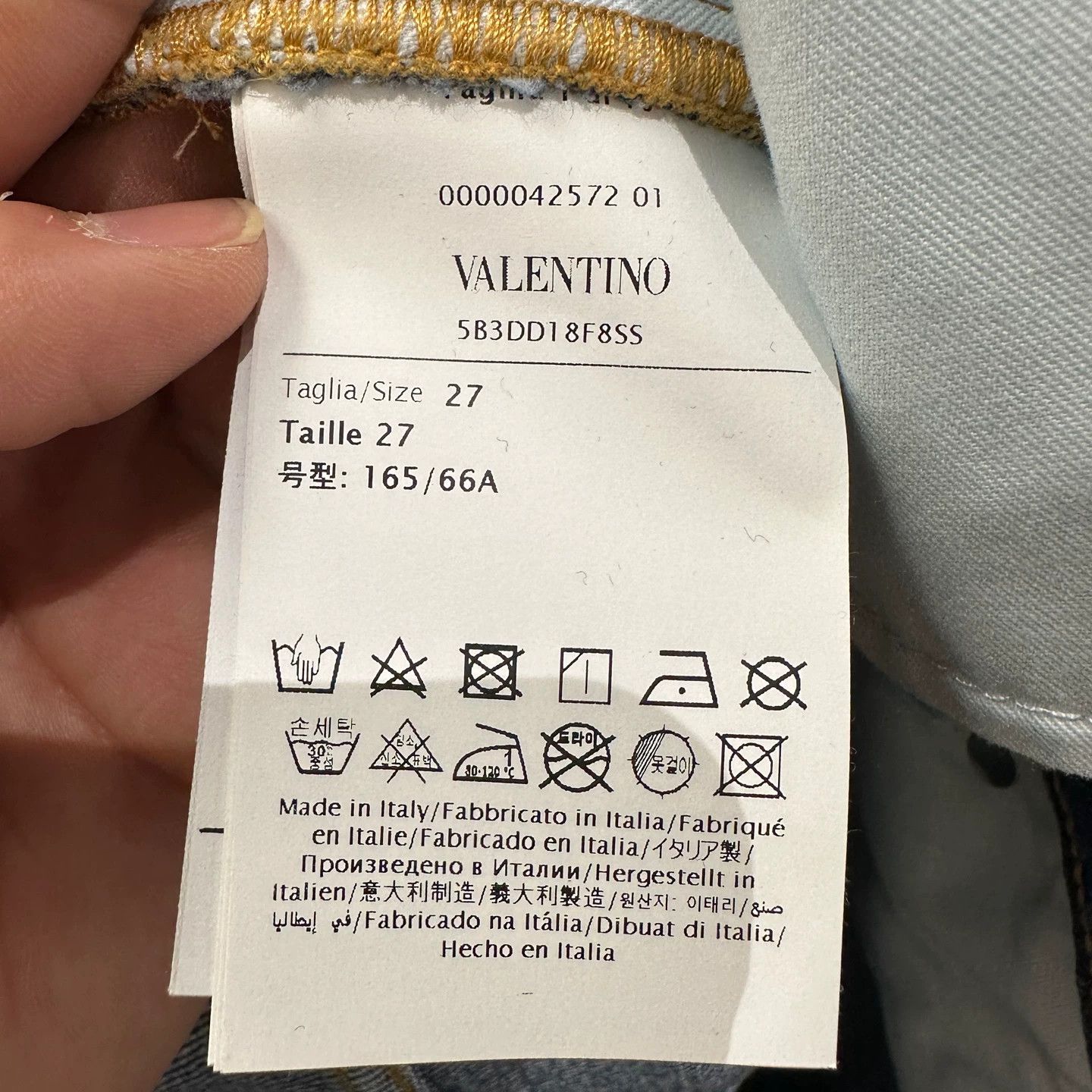 Valentino Valentino May491 White Leather Logo 27 Denim Shorts Size US 27 - 4 Thumbnail