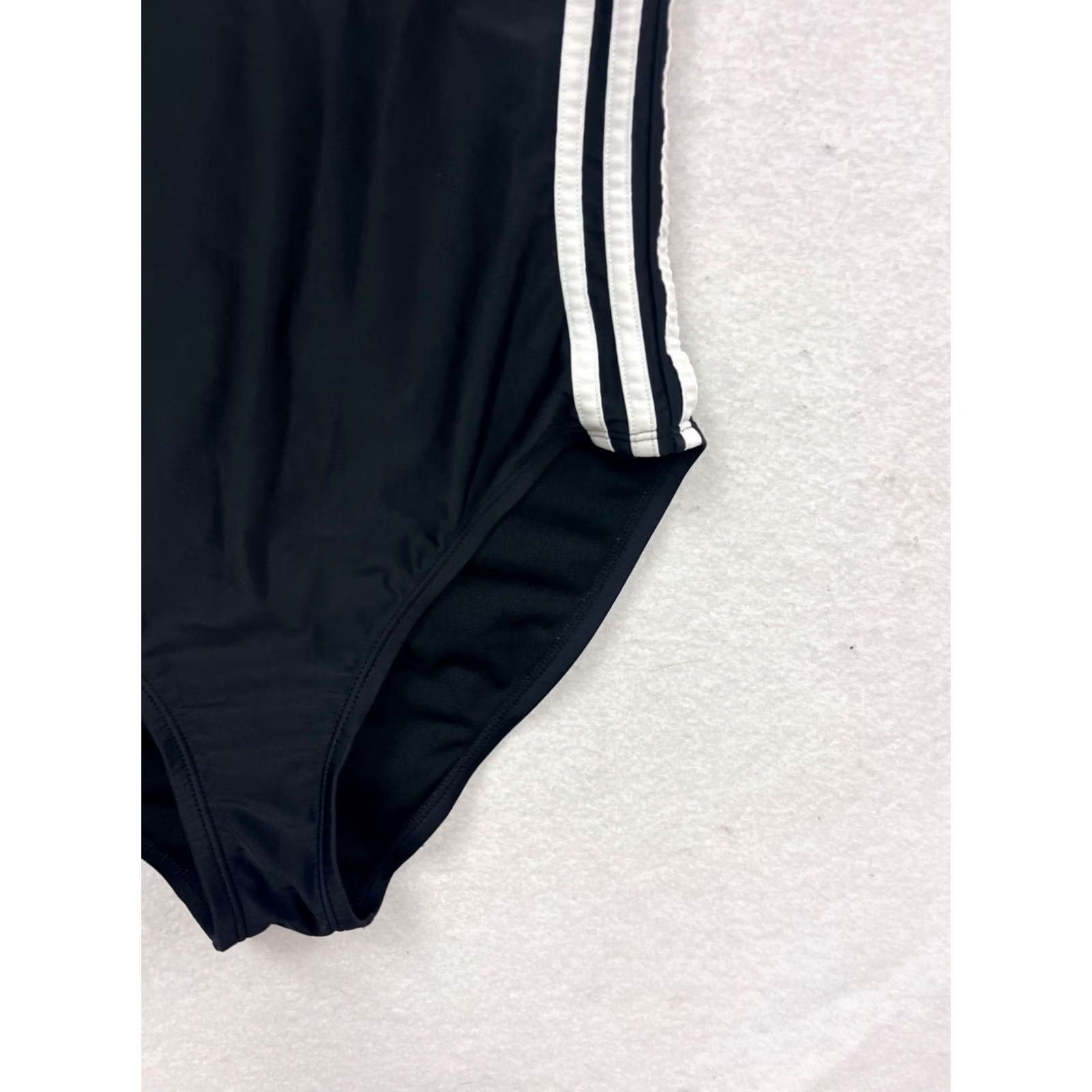 Adidas Adidas One Piece Swimsuit Black White Striped Logo Womens L Size ONE SIZE - 7 Thumbnail