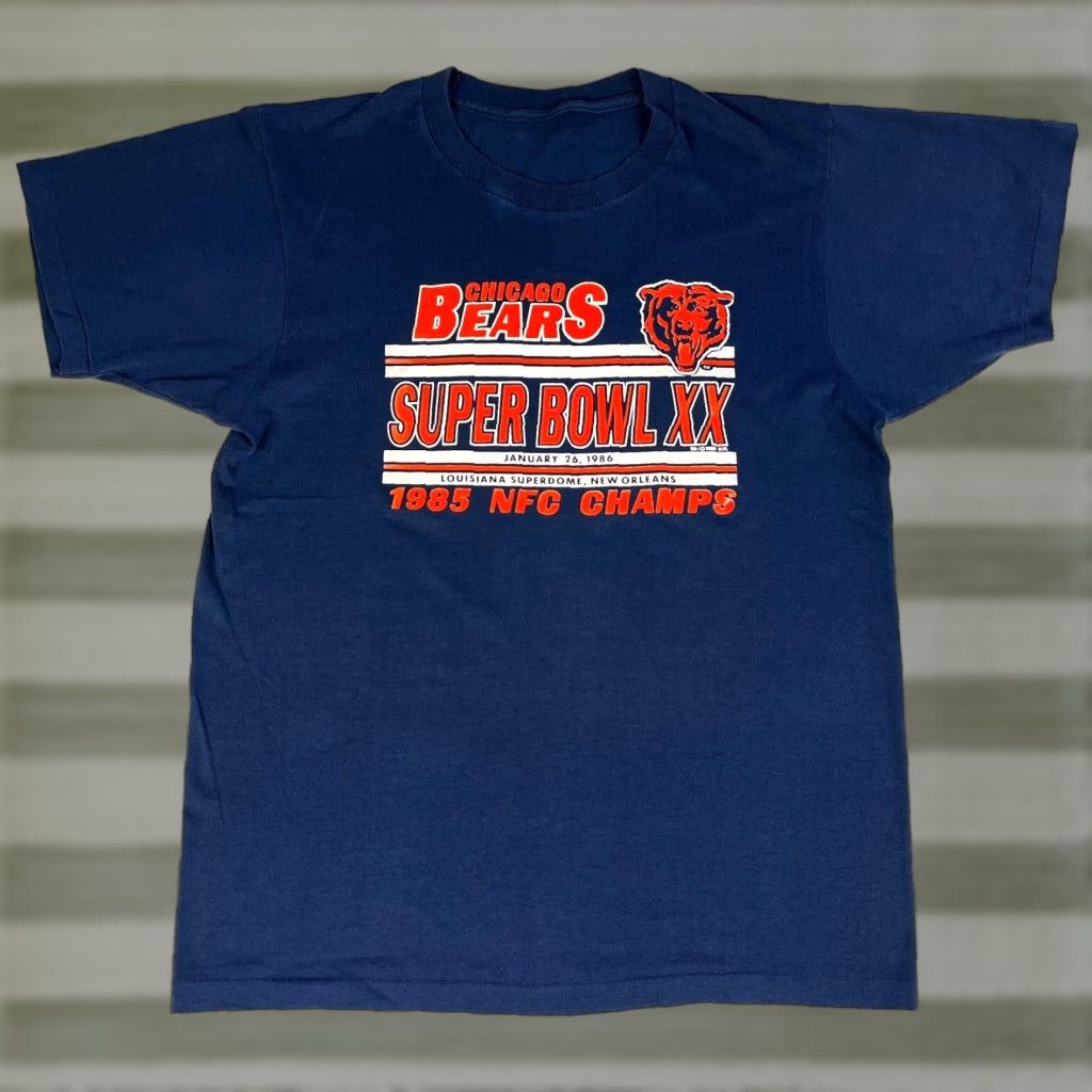 Vintage Vintage Chicago Bears Super Bowl XX 1985 NFC Champs T-Shirt Sz M Men Blue 80s Sports Shirt Size US M / EU 48-50 / 2 - 1 Thumbnail