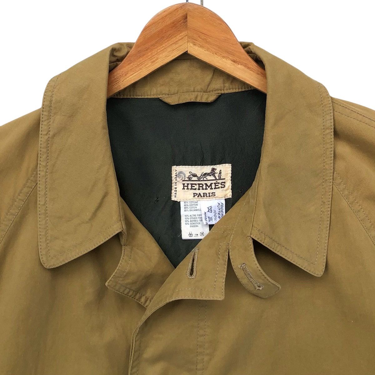 Hermes Vintage Hermes Paris Cotton Outer Shell Trench Coat Size US XL / EU 56 / 4 - 17 Thumbnail