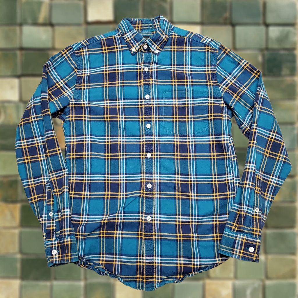 J.Crew J.CREW Shirt Mens Small Blue Plaid 100% Cotton Oxford Button Long Sleeve Casual Size US S / EU 44-46 / 1 - 1 Thumbnail