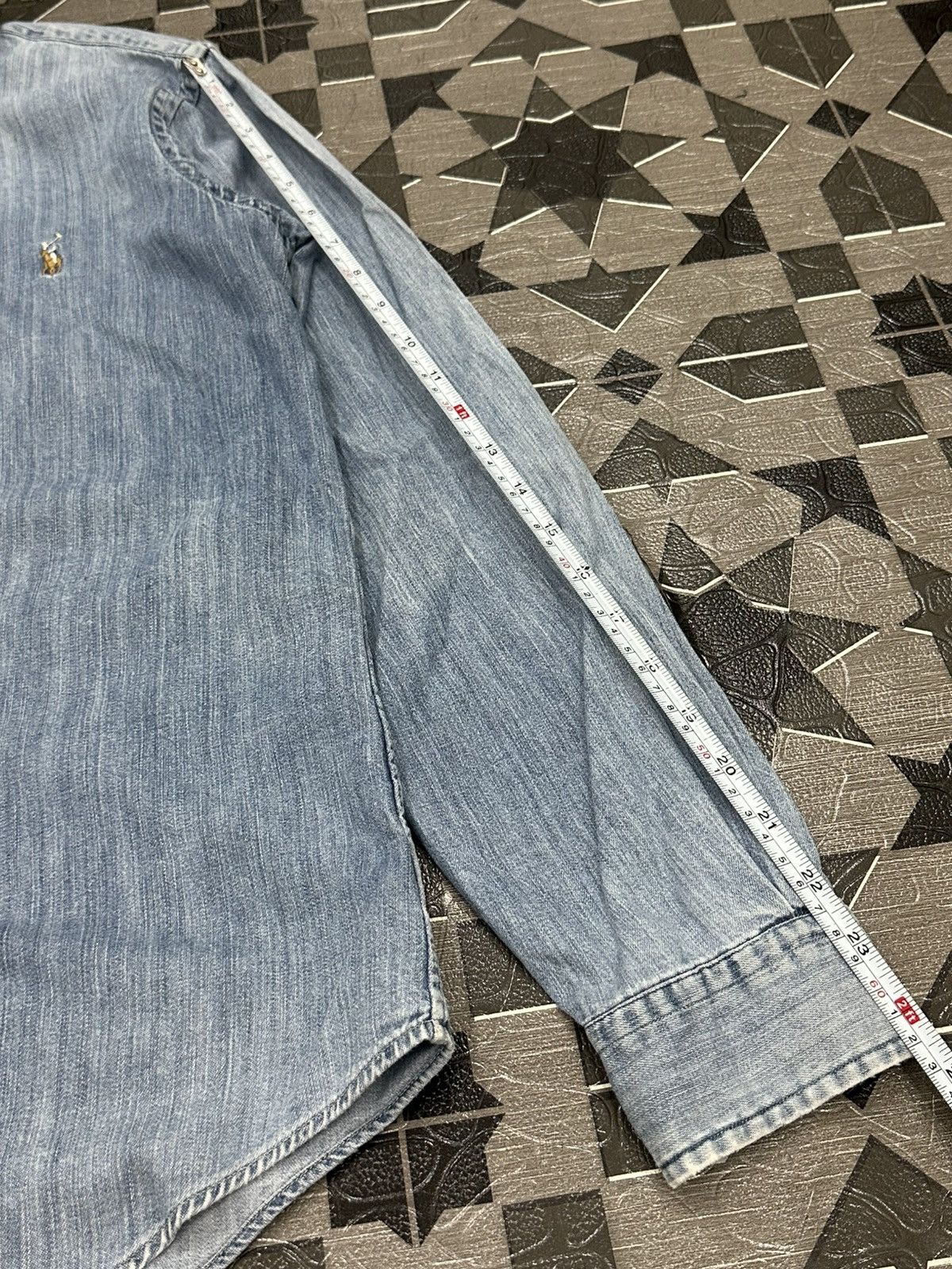 Polo Ralph Lauren Polo Ralph Lauren Distressed/Thrashed Denim Button Up Shirt Size US M / EU 48-50 / 2 - 10 Thumbnail