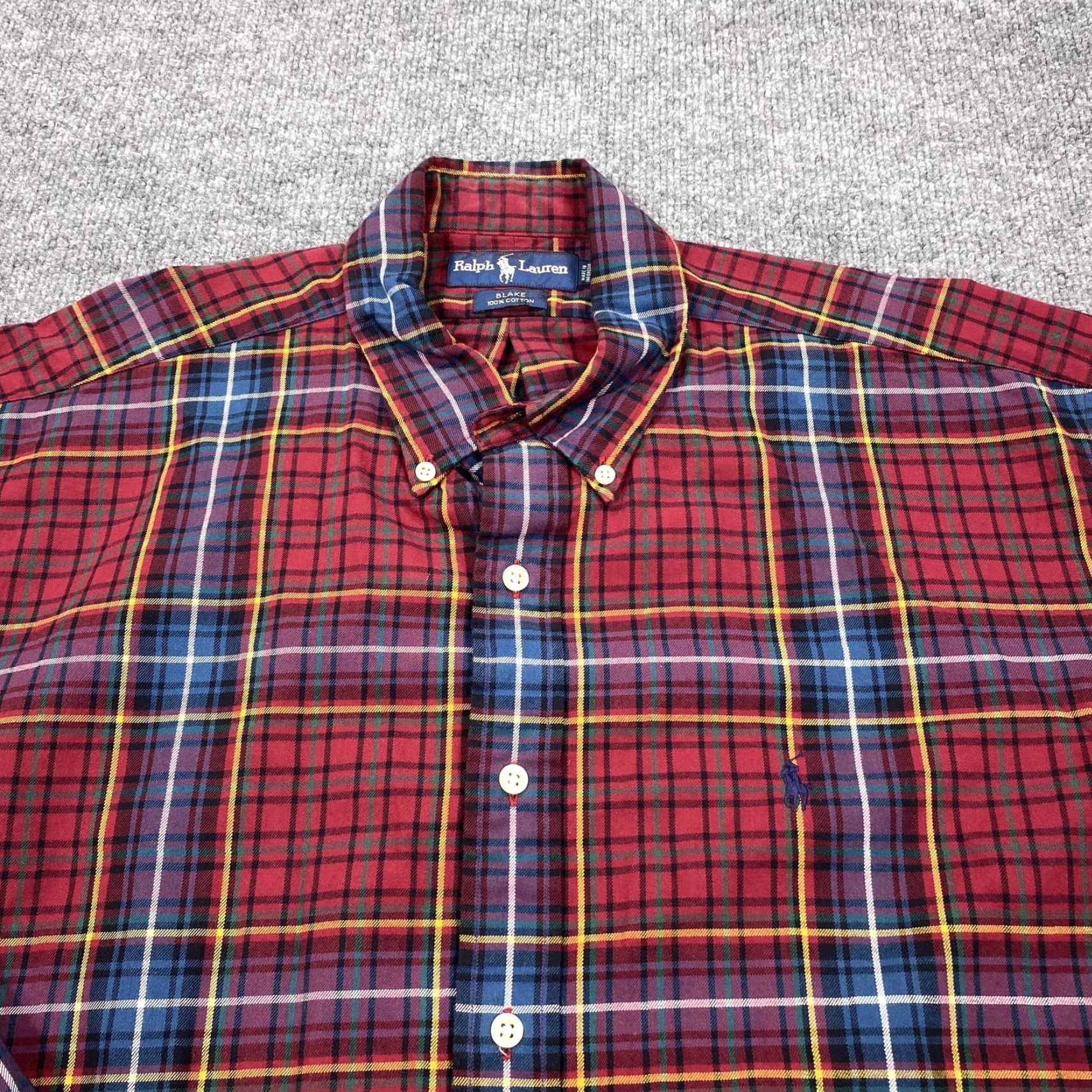 Ralph Lauren VINTAGE? No. Ralph Lauren Shirt Mens XL Red Plaid Blake Long Sleeve 100% Cotton Button Up Size US XL / EU 56 / 4 - 2 Thumbnail
