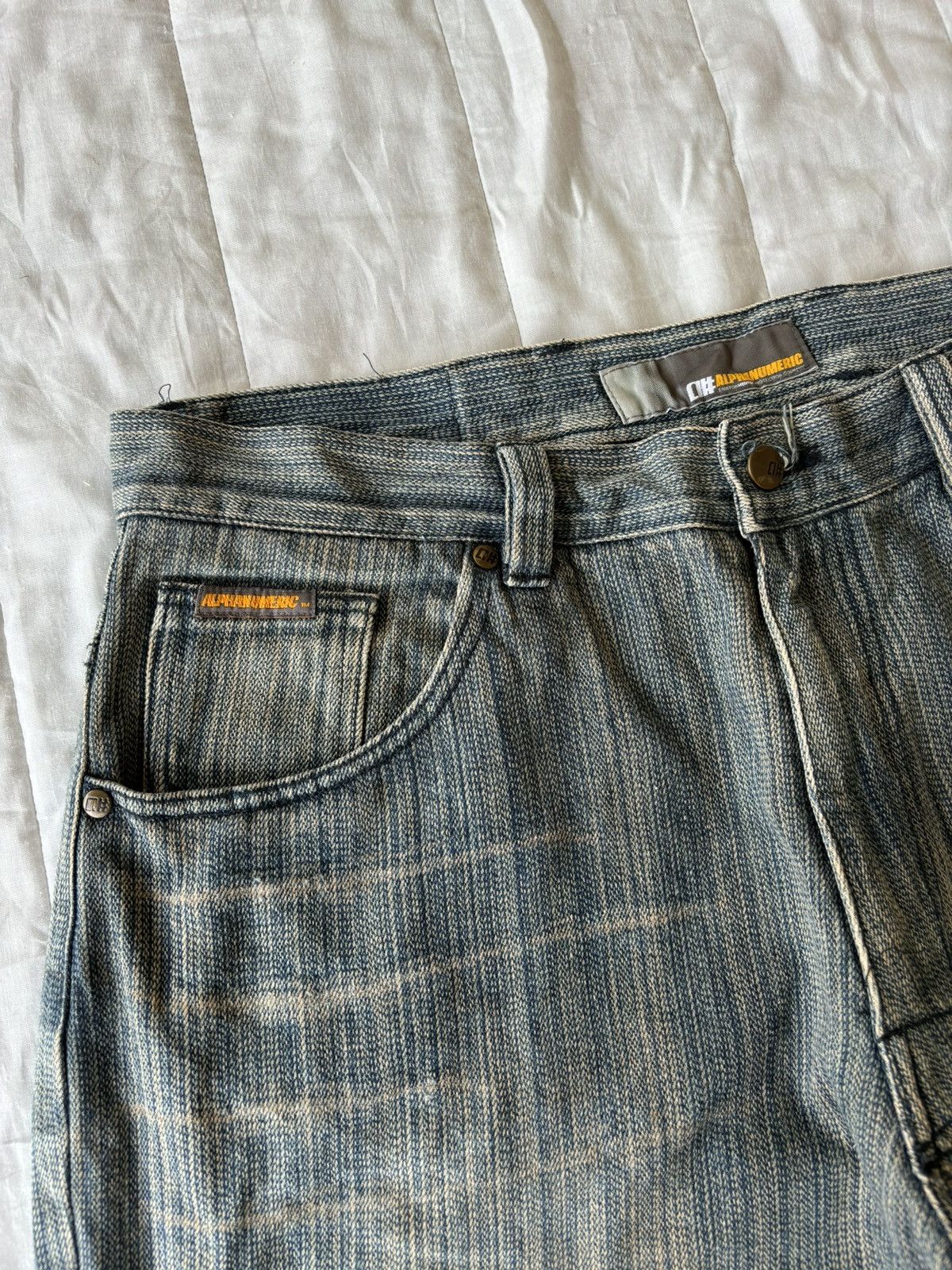 Alphanumeric Alphanumeric Pinstriped Wide Baggy Jeans Size US 34 / EU 50 - 7 Thumbnail