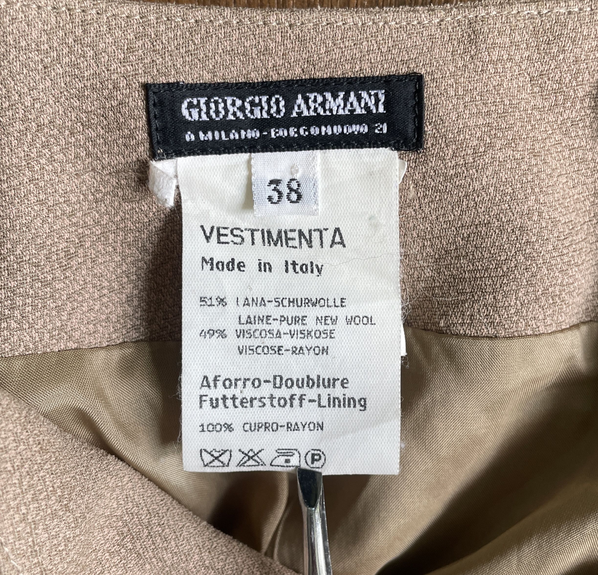 Giorgio Armani GIORGIO ARMANI Vintage Mainline Rayon Wool Skirt Size 23" - 6 Thumbnail