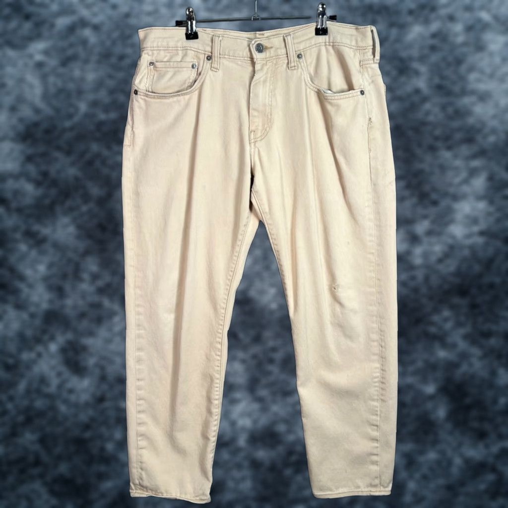 Levi's Levis 502 Beige Tapered Fit Jeans 31 x 30 Cotton Denim Men Jeans Size 31 Beige Tapered Levi's 502 Vintage/Regular Size US 31 - 1 Thumbnail