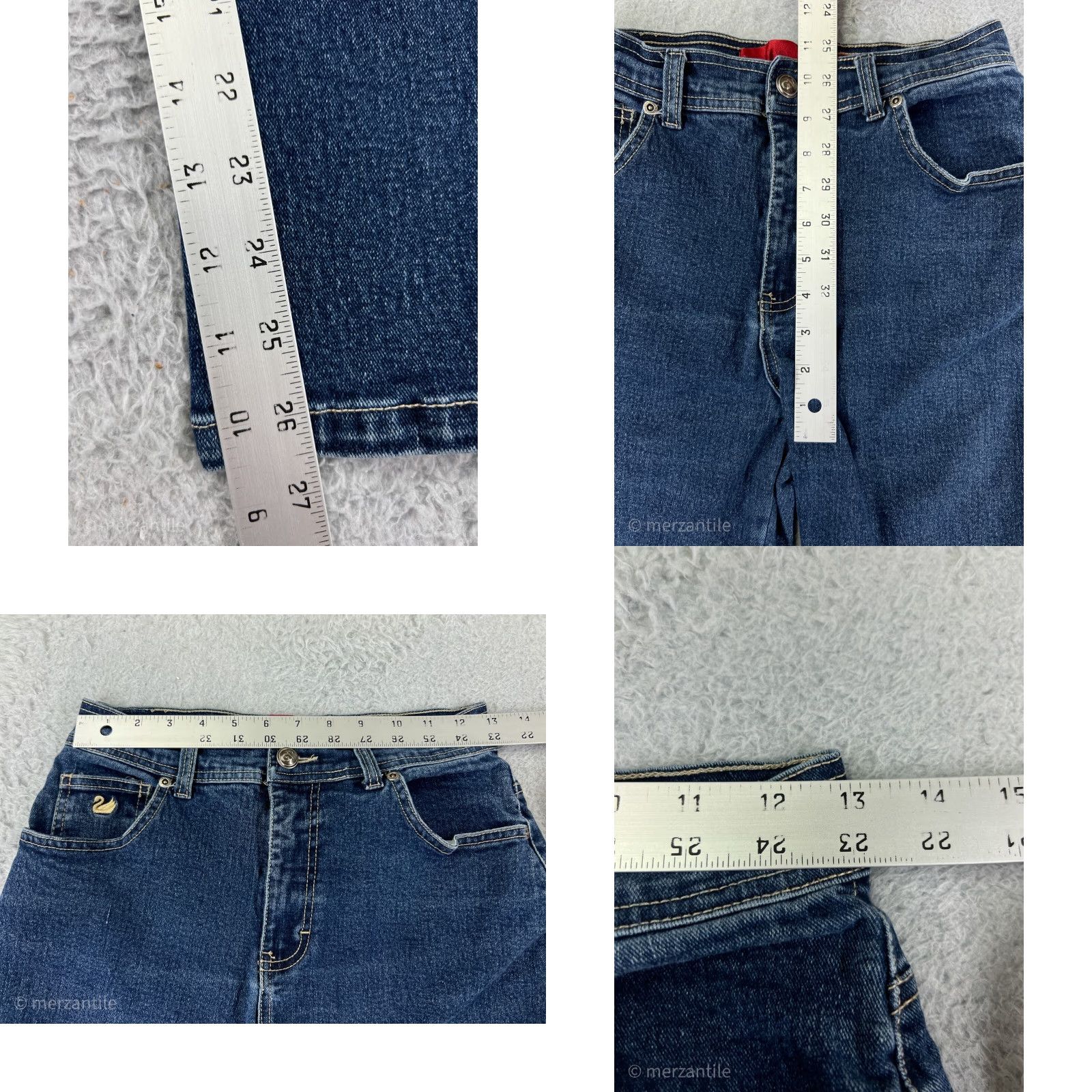 Gloria Vanderbilt Gloria Vanderbilt Jeans Women's 6 Blue Denim Mid Rise Stretch Cotton Blend 5-Pocket Design Regular Size Tapered Pattern Solid All-Season Womens Jeans Size 28" / US 6 / IT 42 - 9 Thumbnail