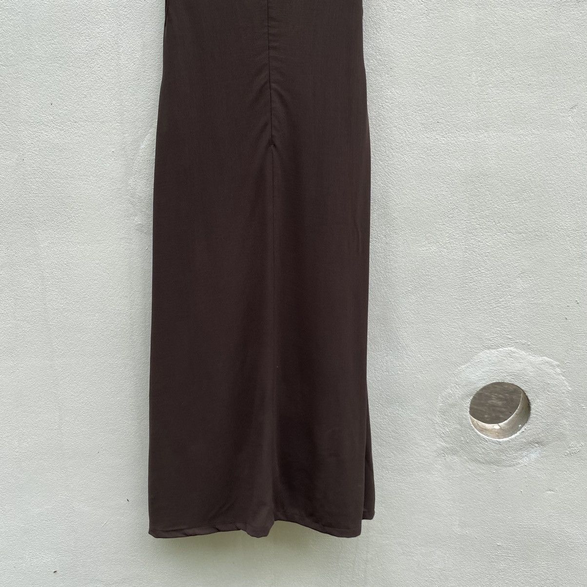 Y's Y’s Brown Deep V-Neck Sleeveless Midi Dress Size M / US 6-8 / IT 42-44 - 13 Thumbnail
