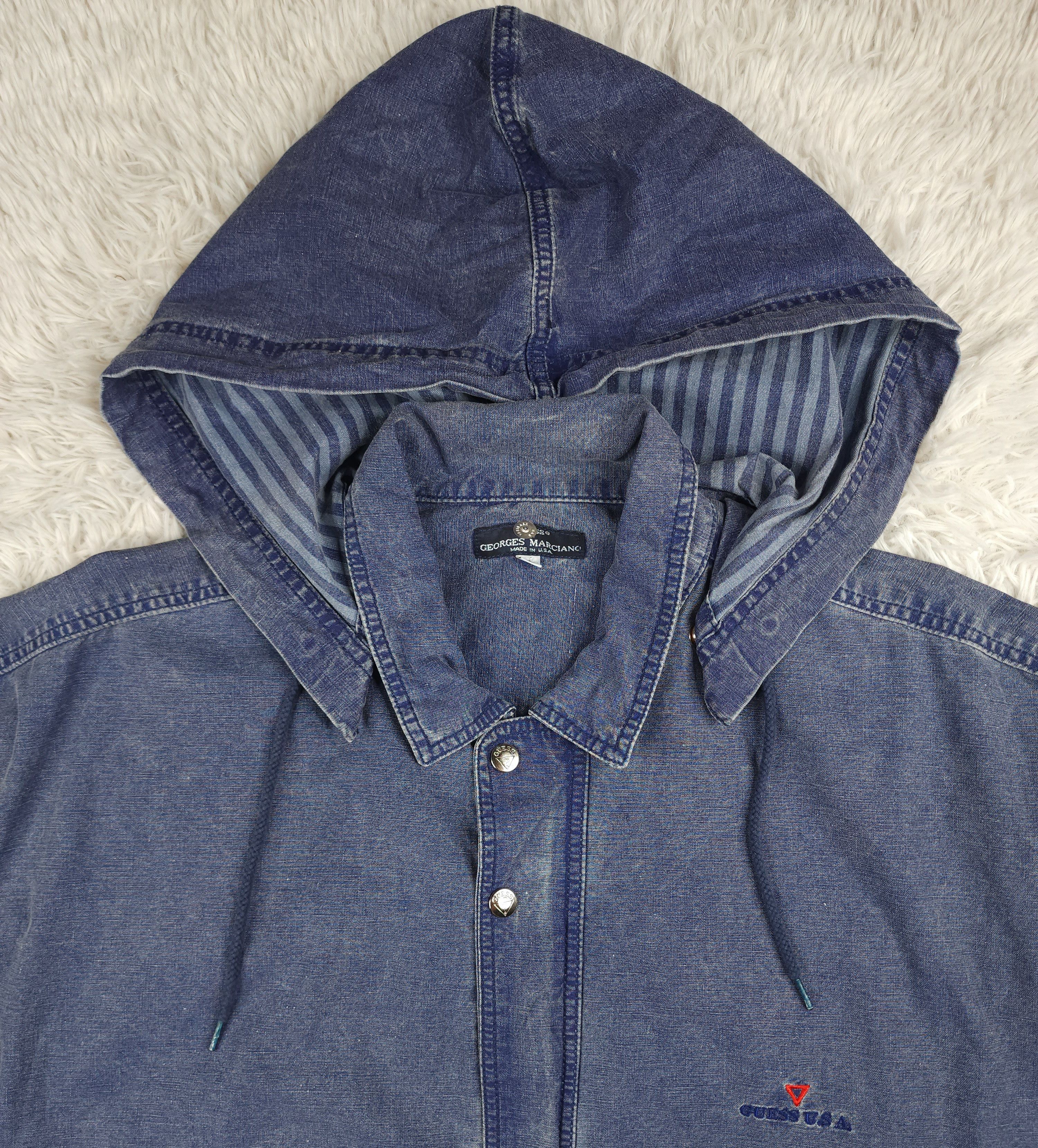 Guess Guess US by George Marciano denim hooded jacket Size XL Size US XL / EU 56 / 4 - 5 Thumbnail
