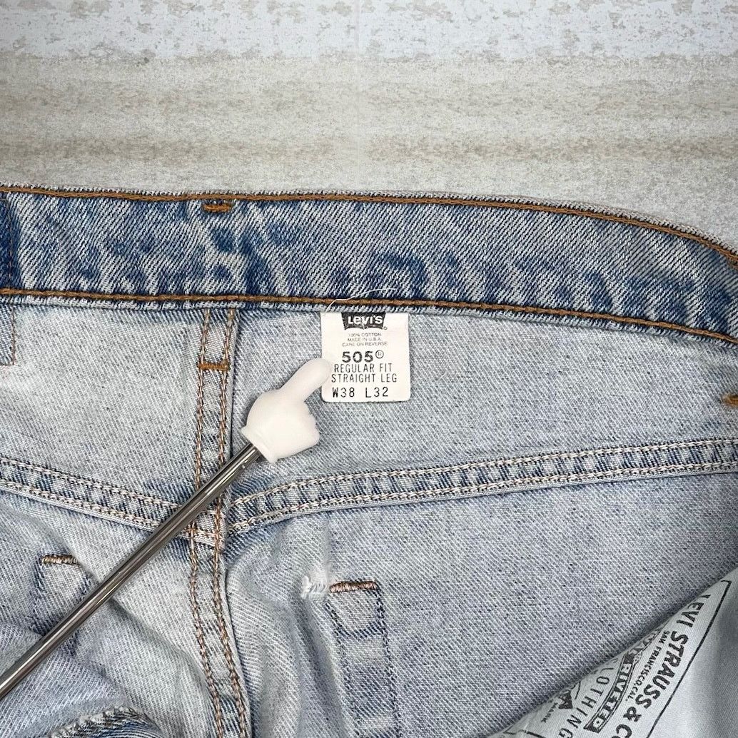 Levi's Vintage 90s Levis Jeans 505 38x32 Straight Fit Light Wash Size US 38 / EU 54 - 5 Thumbnail