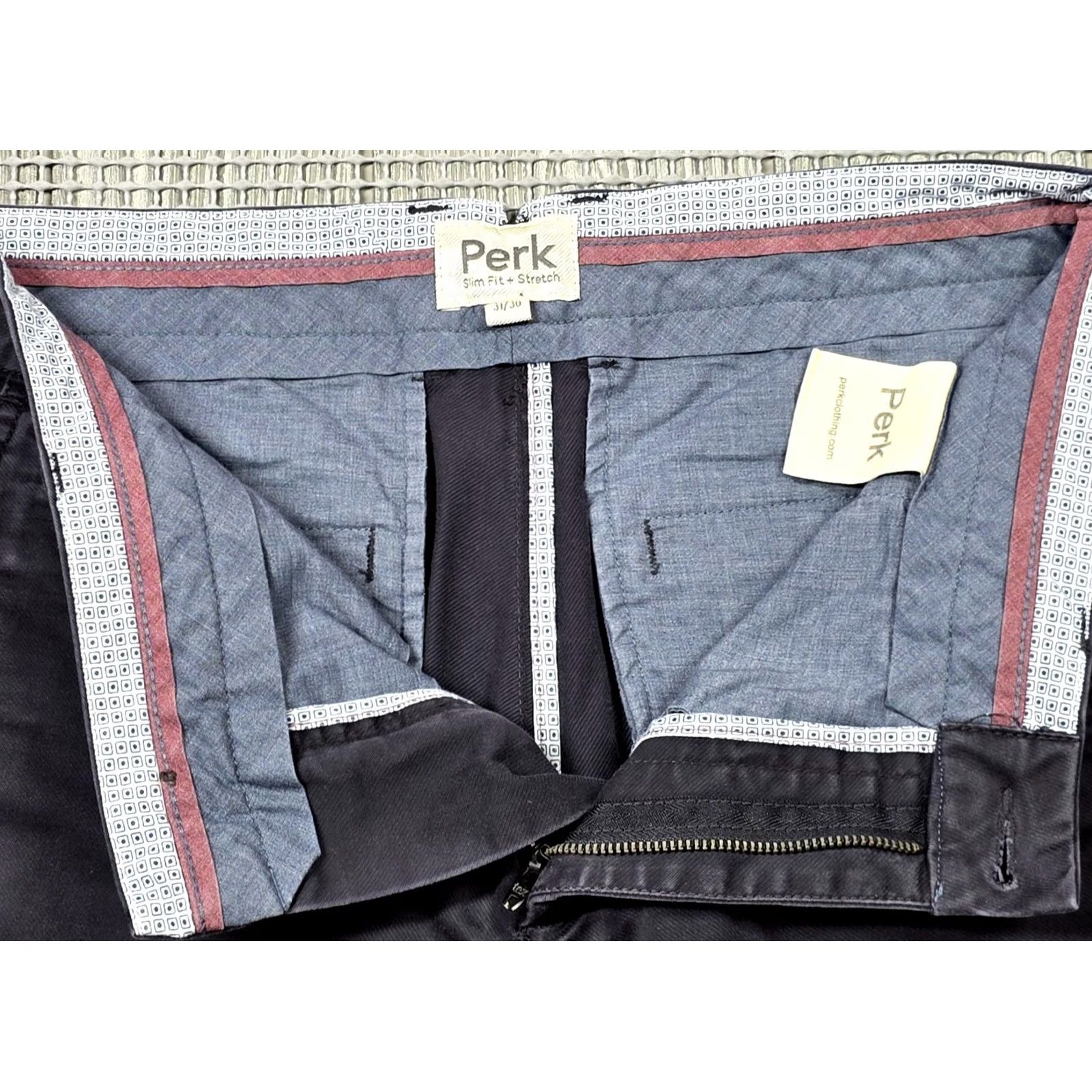 Vintage Perk Chino Pants 31x30 Blue Slim Fit Stretch Tapered Cotton Twill Khaki Pants Mens Size US 31 - 7 Thumbnail
