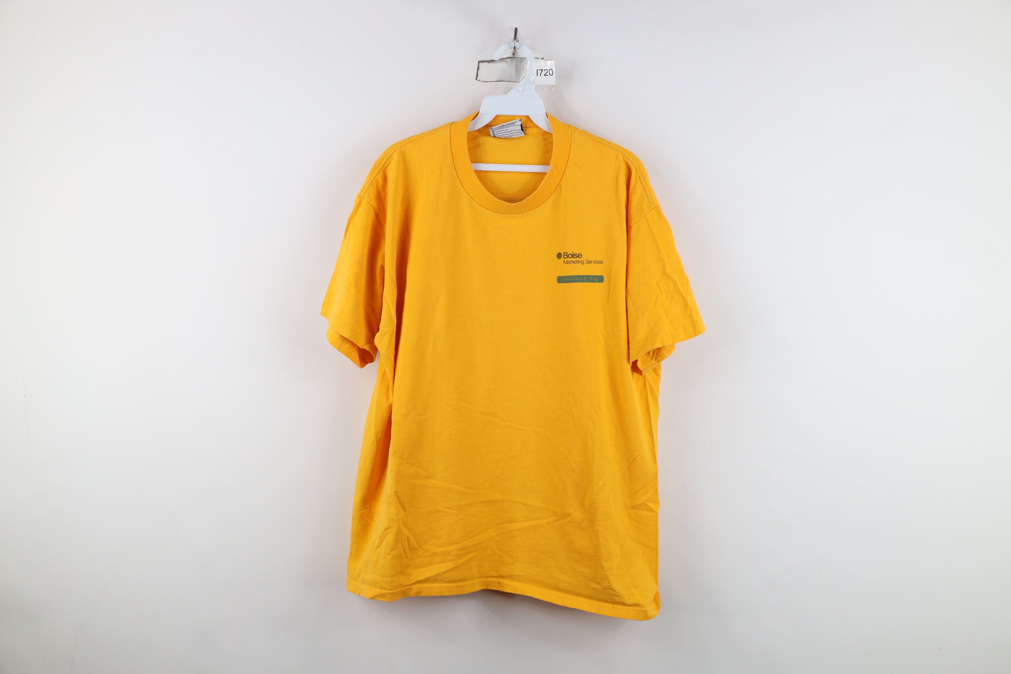 Vintage Vintage 90s Boise Marketing Services T-Shirt Yellow USA Size US L / EU 52-54 / 3 - 1 Thumbnail