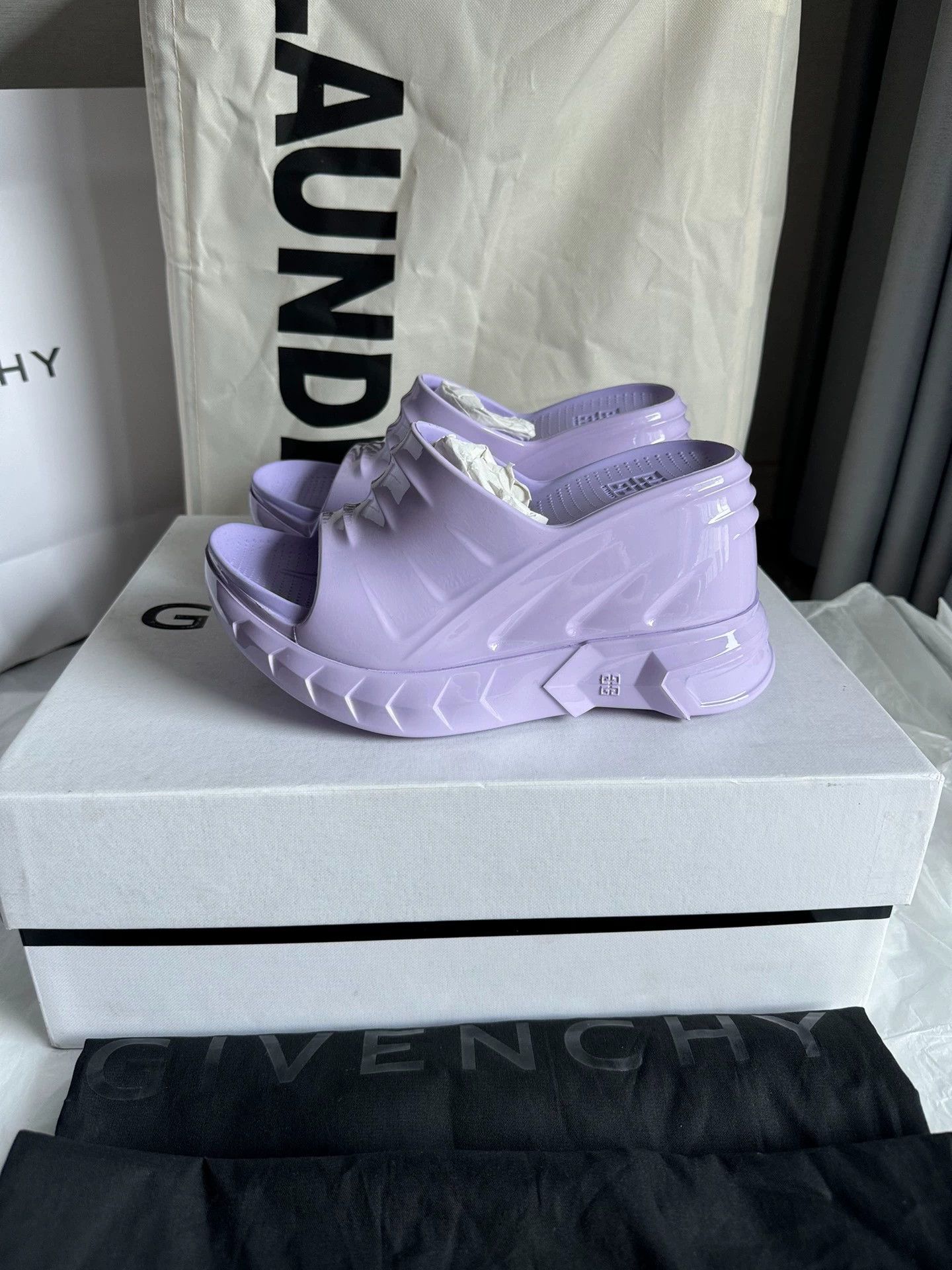 Givenchy Givenchy Marshmallow Wedge Slippers Lavender 35/36/38/39/40 Size US 4.5 / IT 34.5 - 1 Thumbnail