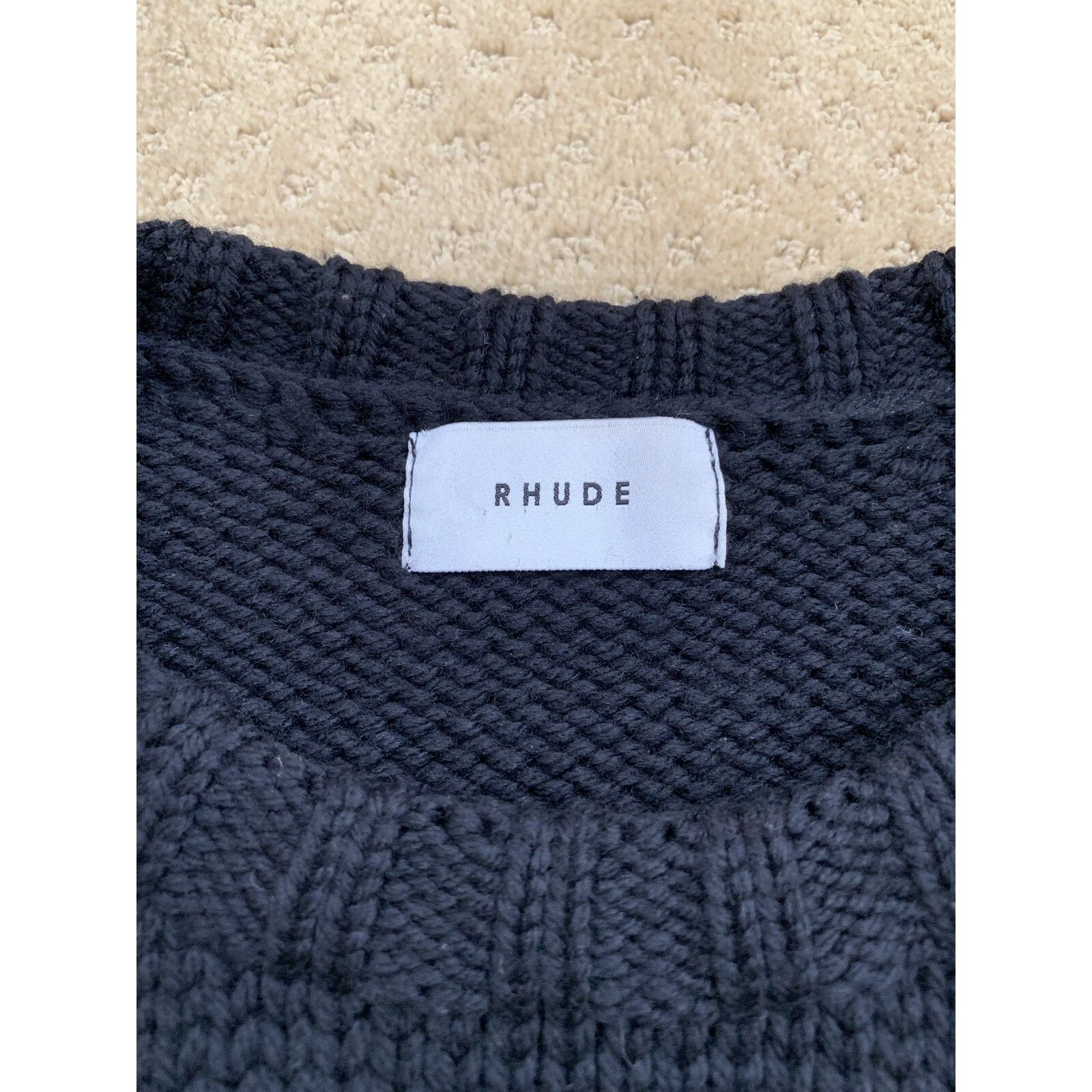 Rhude RHUDE Cropped Baggy Distressed Wool Sweater Hand Knitted Wol Size US S / EU 44-46 / 1 - 4 Thumbnail