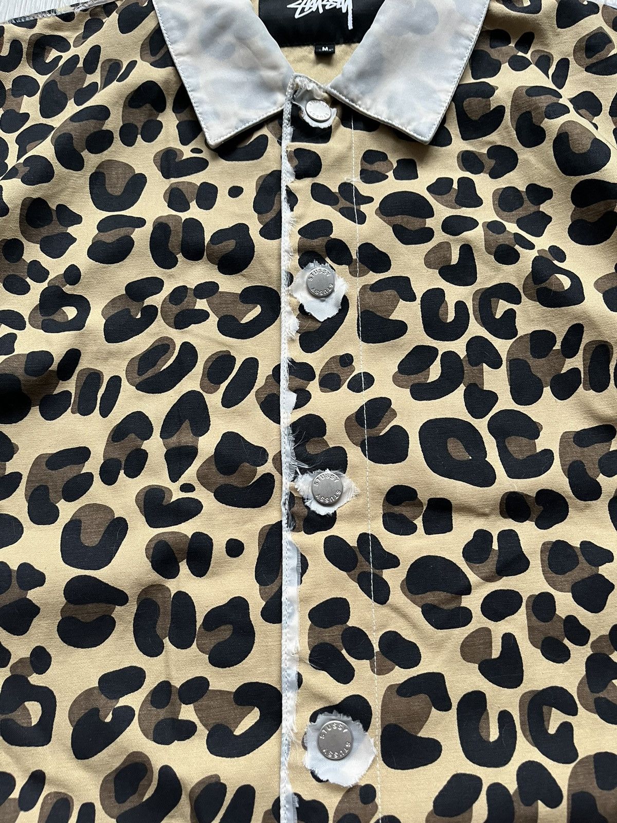 Stussy × Vintage Stussy Big Logo Rare Cheetah Leopard Camo Work Jacket Coach Size US M / EU 48-50 / 2 - 5 Thumbnail