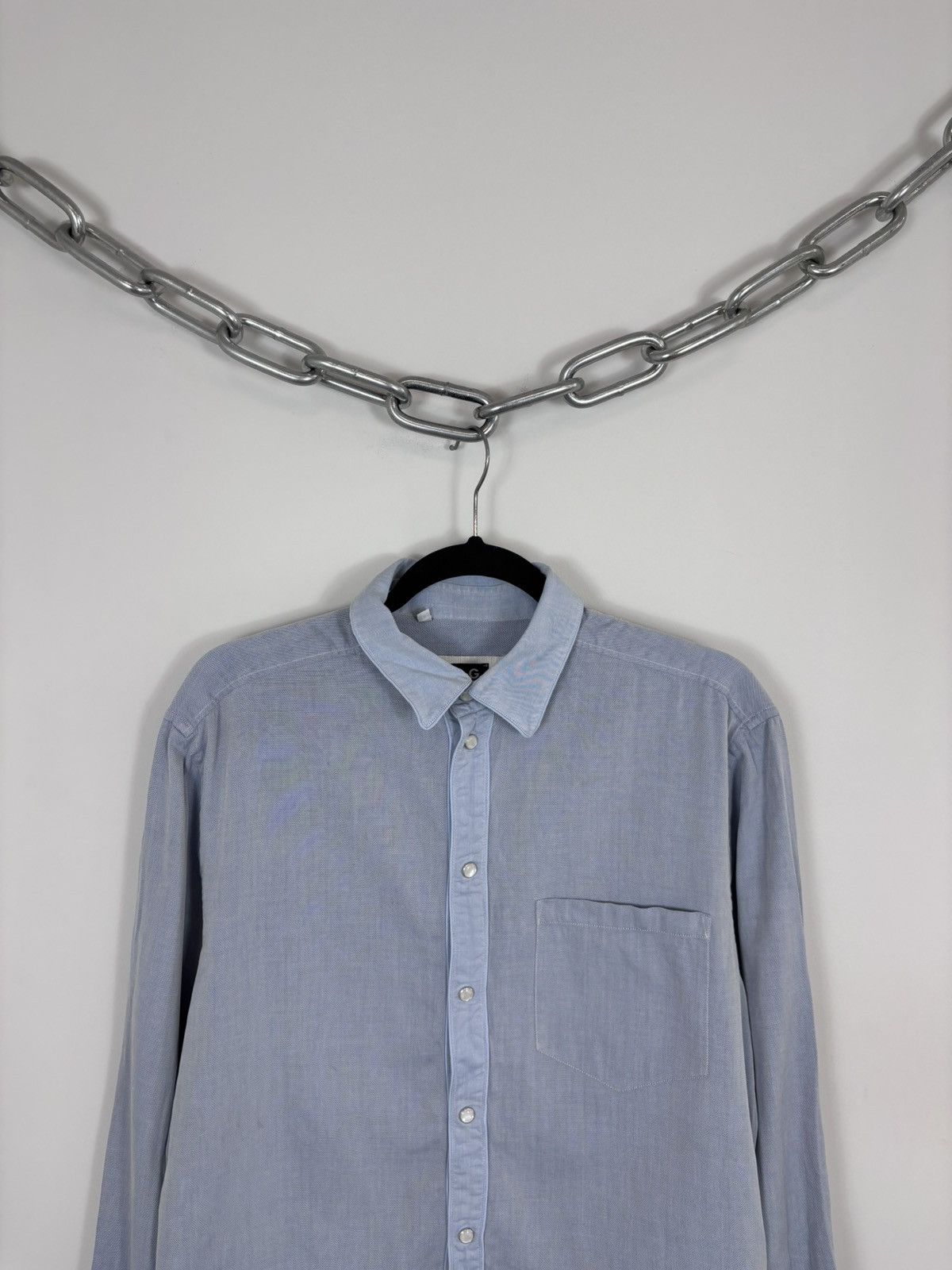 Dolce & Gabbana Dolce & Gabbana Men’s Light Blue Button Up Long Sleeve Shirt Size US L / EU 52-54 / 3 - 2 Thumbnail