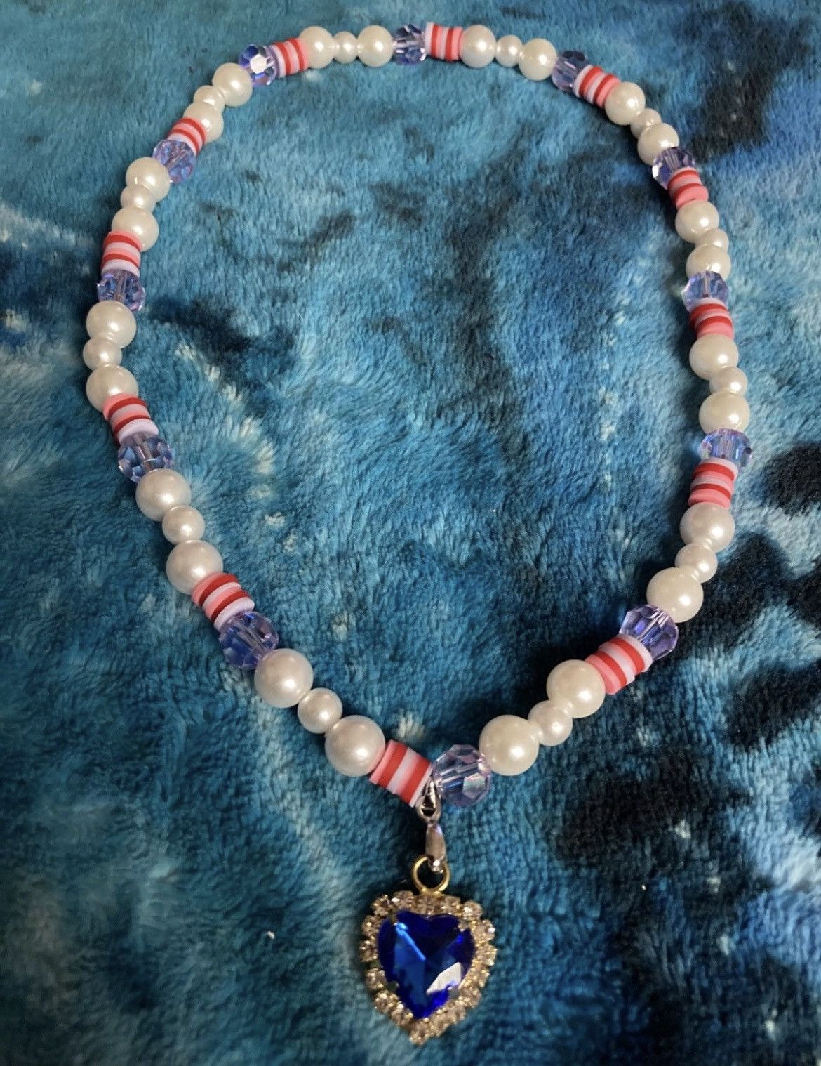 Other Faux pearl , blue an pink heart gemmed necklace Size ONE SIZE - 2 Thumbnail