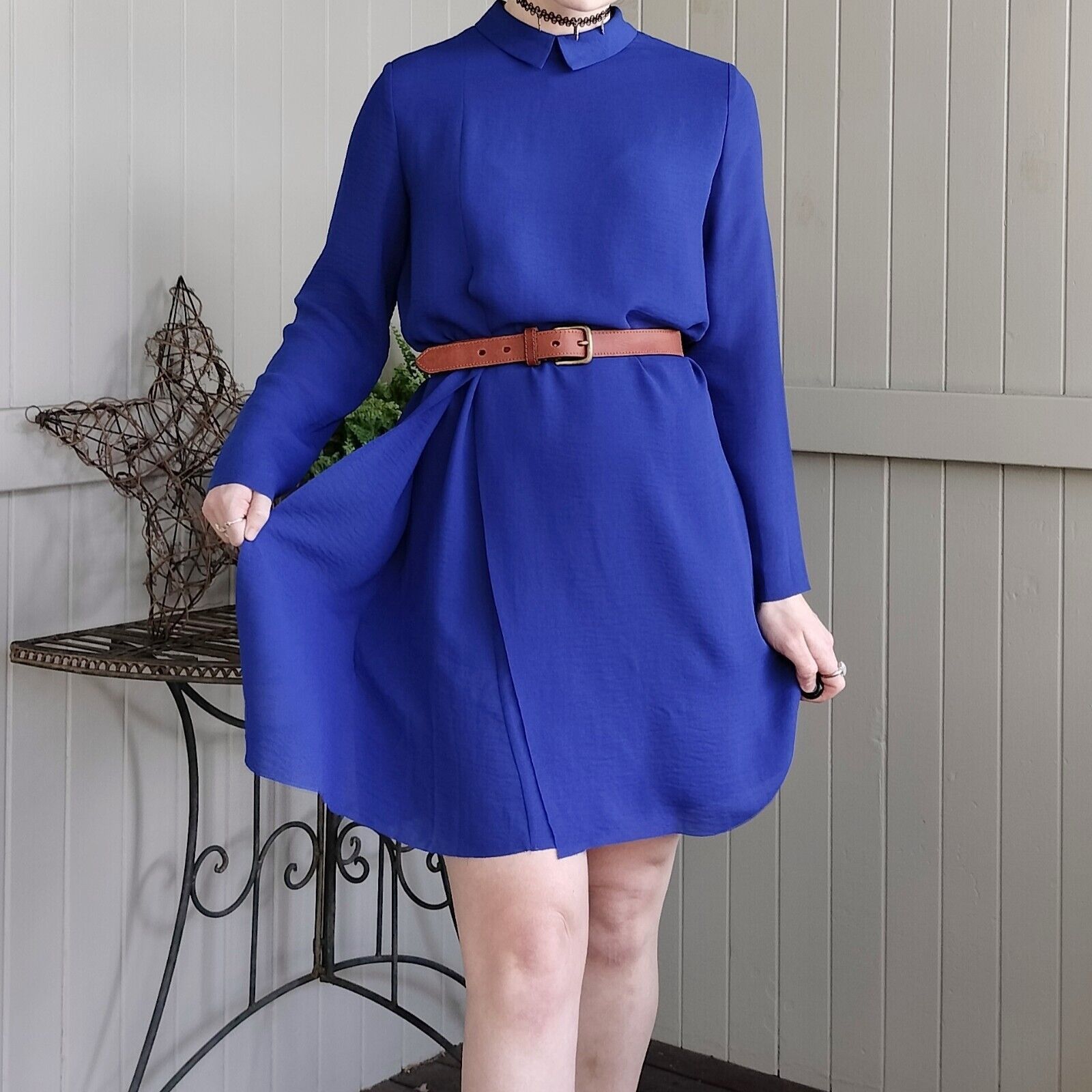 Cos COS Dress Blue Shift Long Sleeve Mini Corporate Schoolgirl Size M / US 6-8 / IT 42-44 - 1 Thumbnail