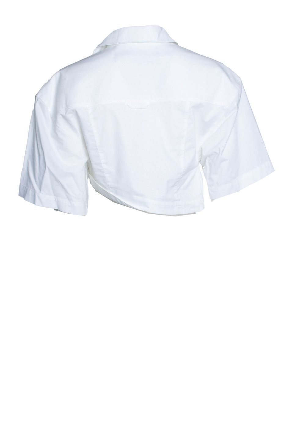 Jacquemus Jacquemus, le splash cropped cotton top in white Size XS / US 0-2 / IT 36-38 - 2 Thumbnail
