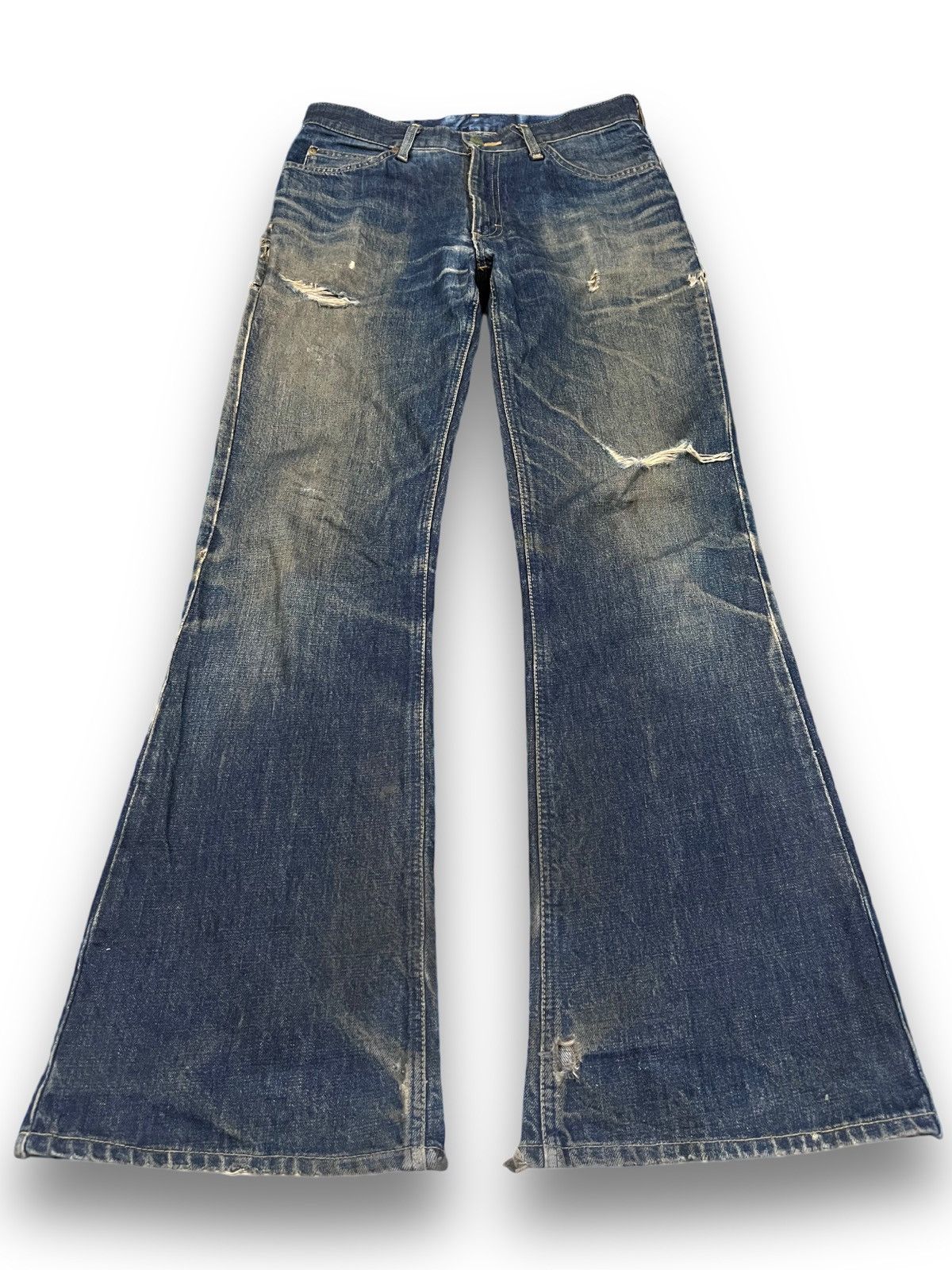 Lee Vintage Lee Rider Flare Bell Bottom Made in Nippon Denim Size US 31 - 1 Thumbnail