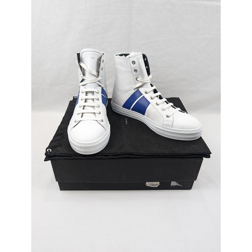 Amiri o1rshd1 Leather Sunset Sneakers in White/Blue Size US 12 / EU 45 - 20 Thumbnail